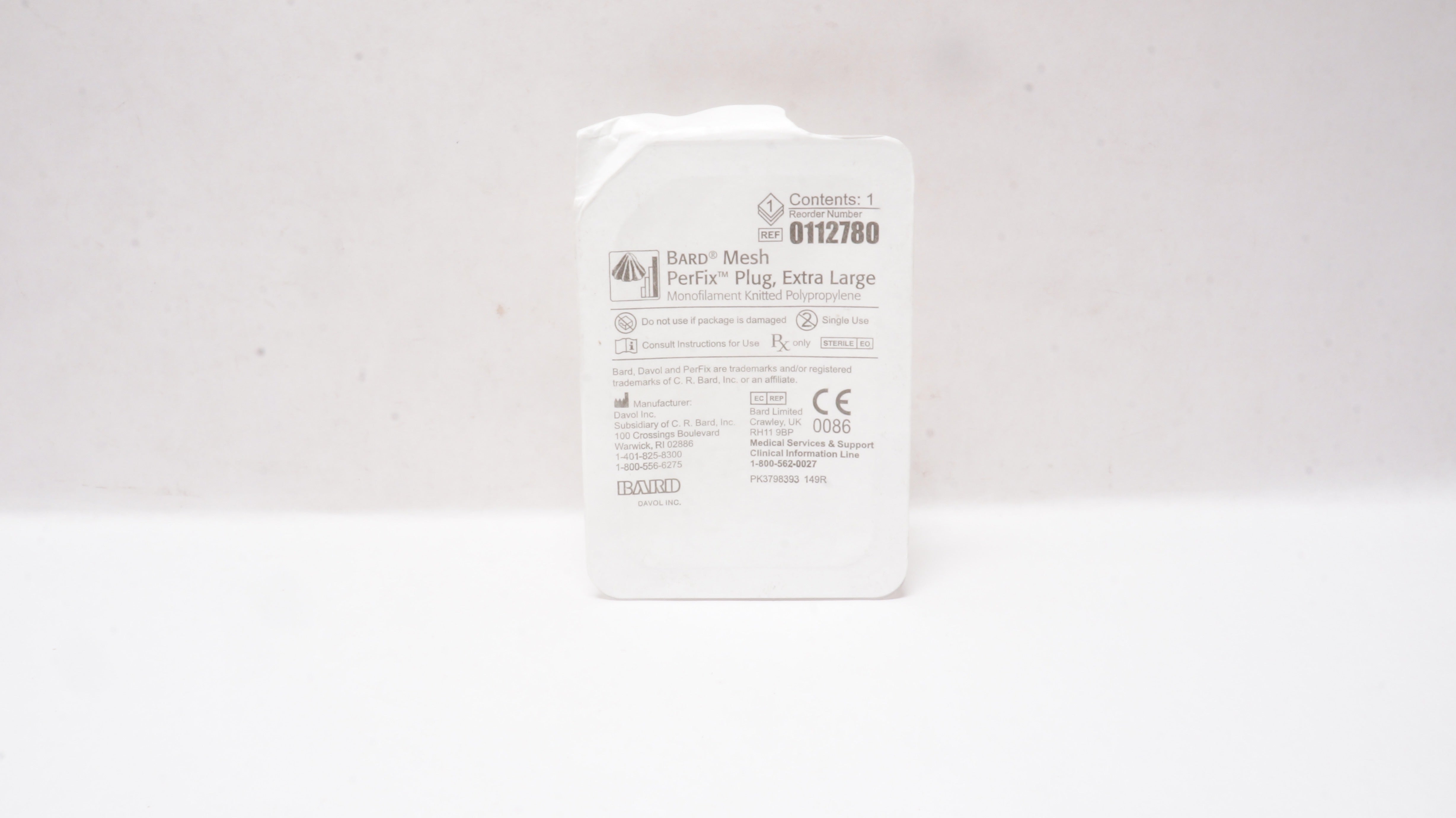 Bard 0112780 Mesh PerFix Plug Extra Large Monofilament Knitted Polypropylene (x)