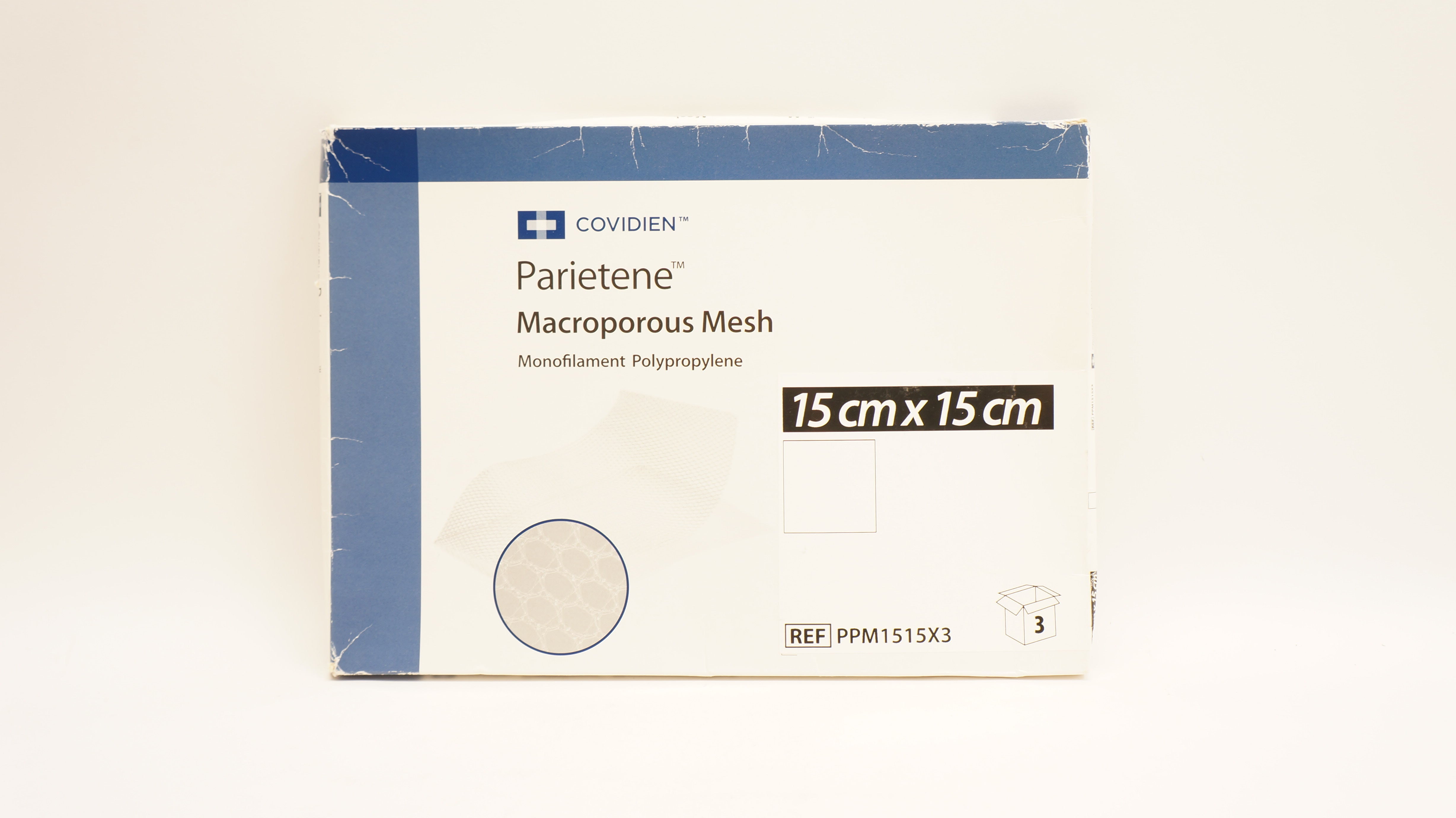 Covidien PPM1515X3 Parietene Macroporous Mesh 15cm x 15cm - Box of 3