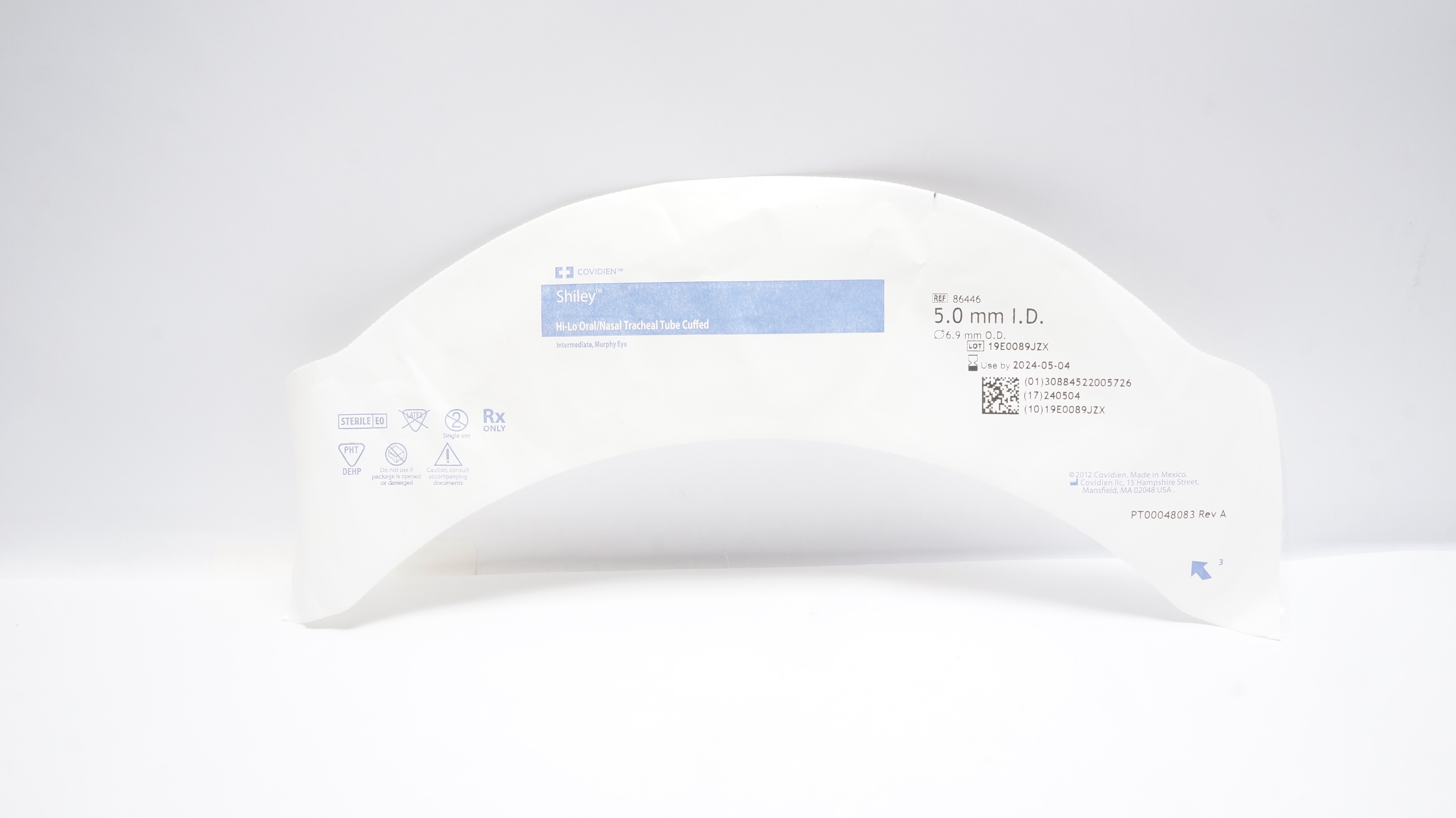 Covidien 86446 Mallinckrodt Hi-Lo Oral/Nasal Tracheal Tube Cuffed 5.0 x 6.9mm(x)