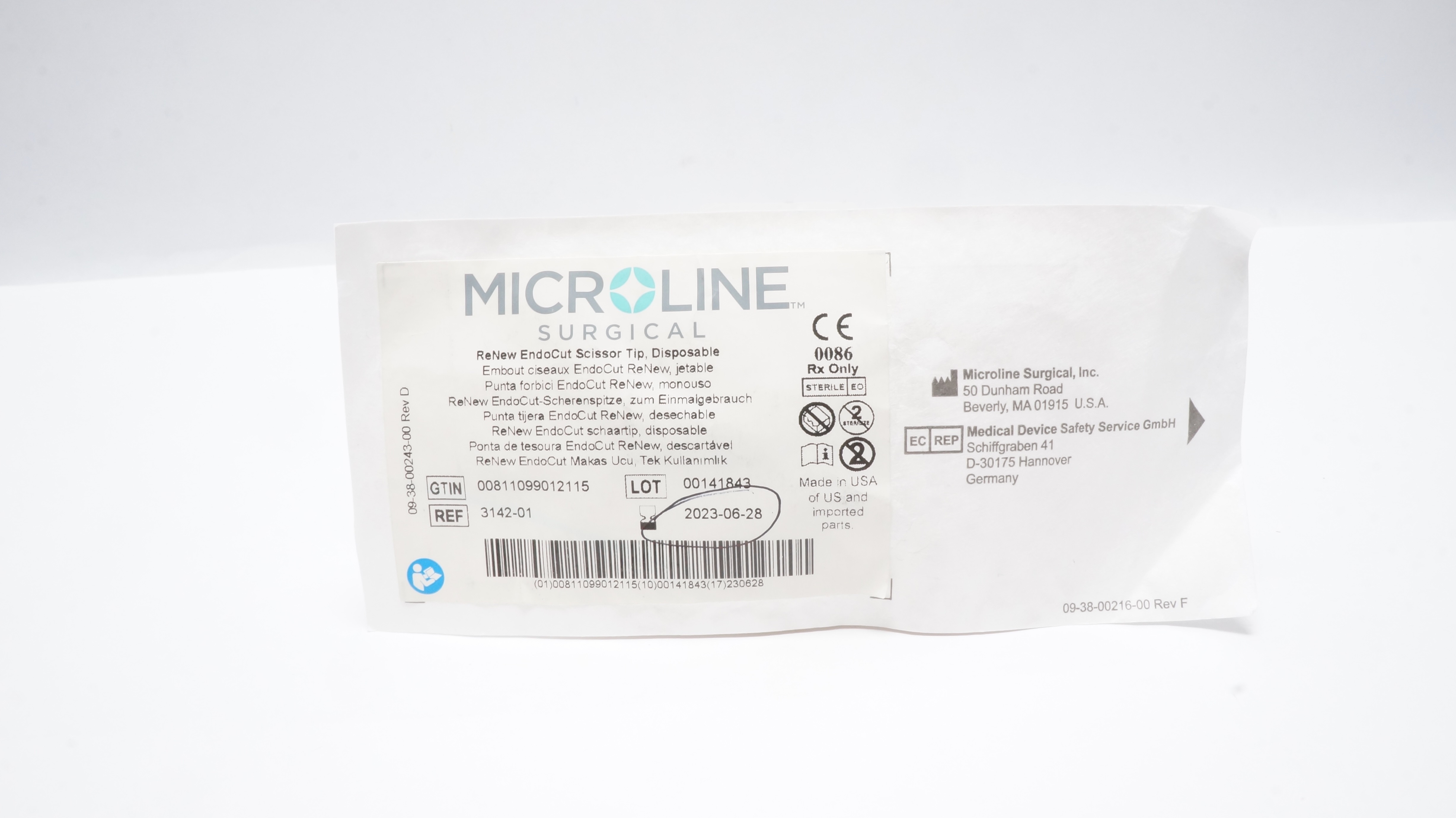 Microline Surgical 3142-01 ReNew EndoCut Scissor Tip, Disposable (x)