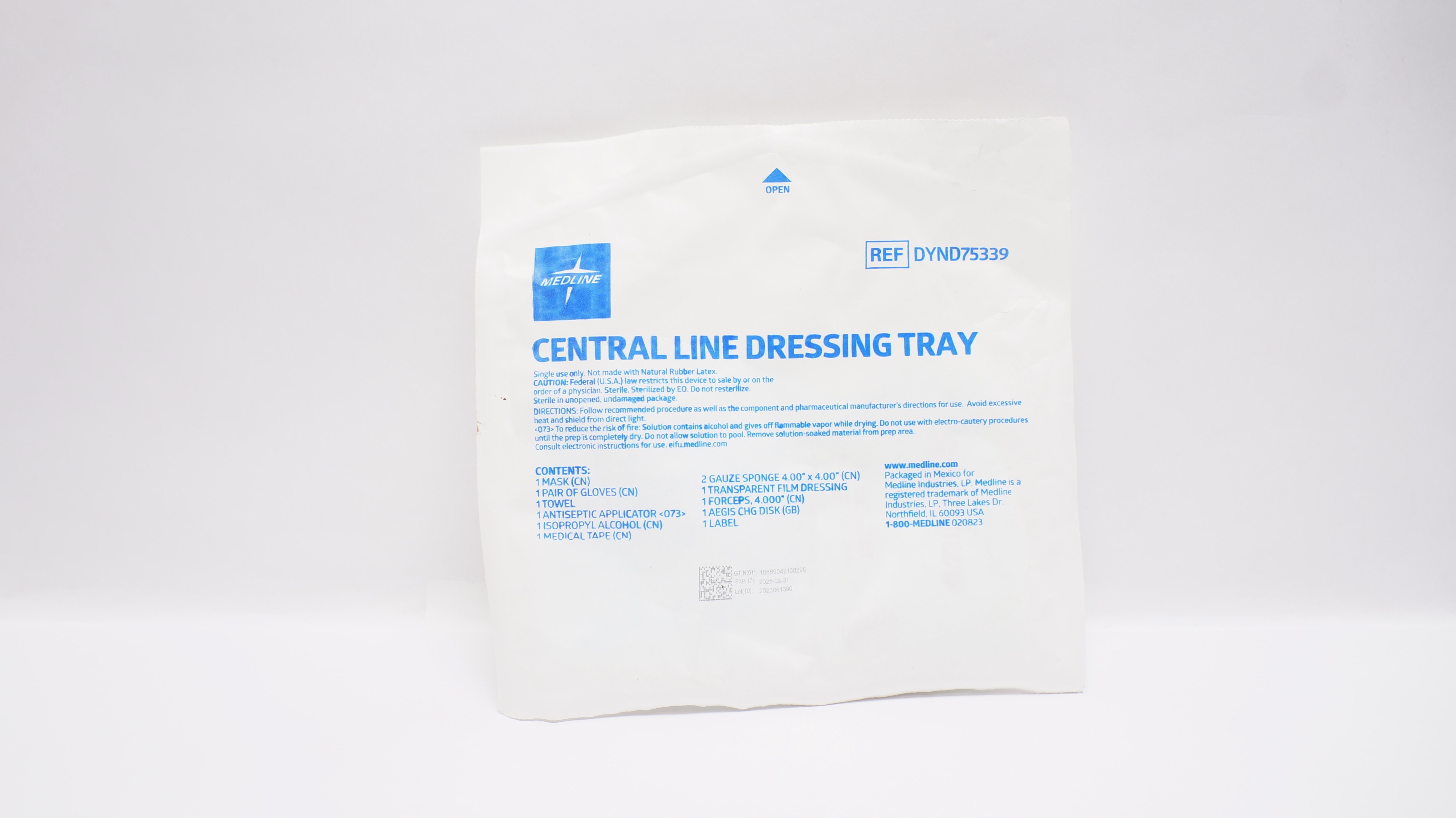 Medline DYND75339 Central Line Dressing Tray 4.00In x 4.00In