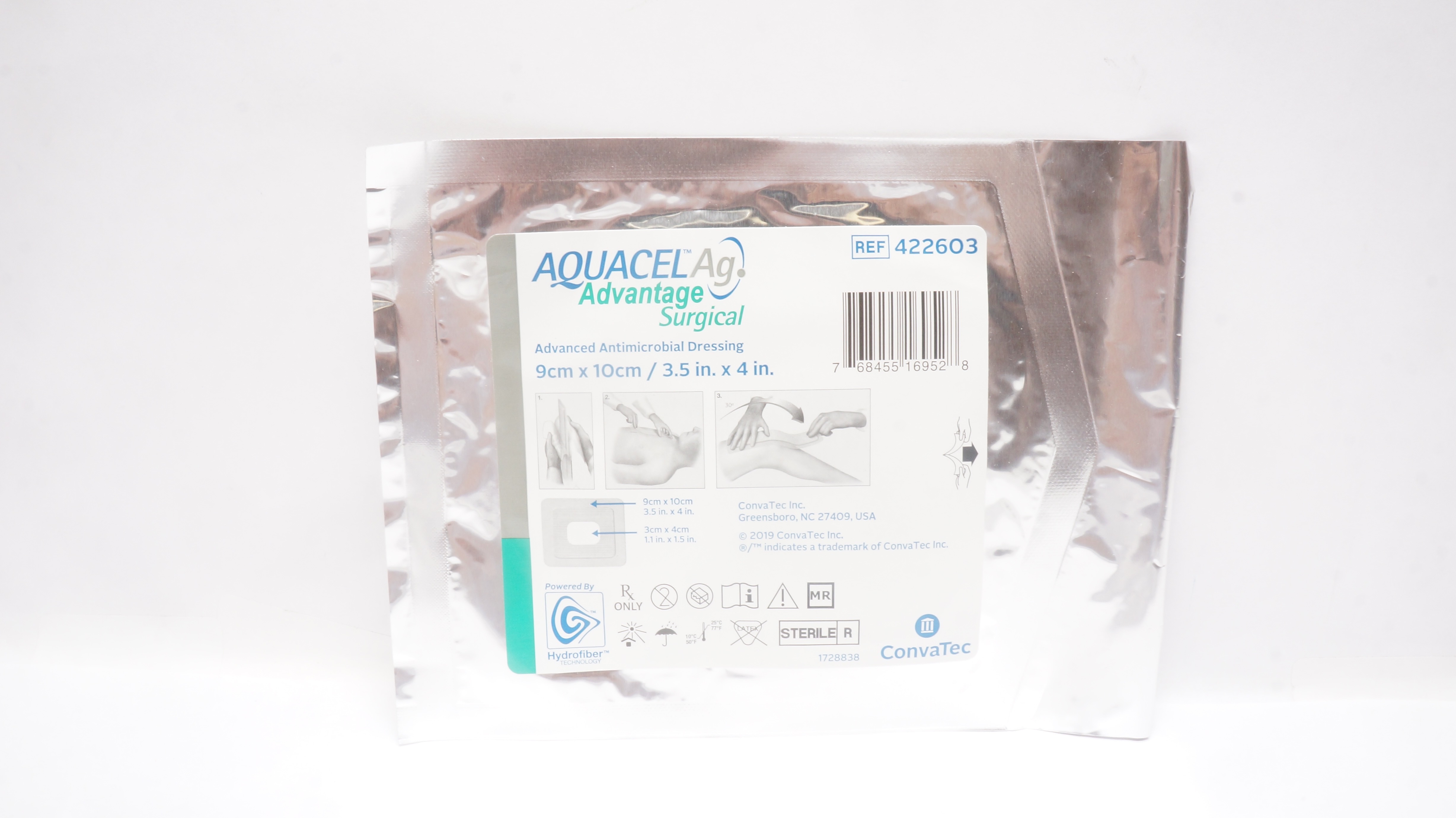 ConvaTec 422603 Aquacel Ag Advanced Antimicrobial Dressing 3.5inch x 4inch (x)