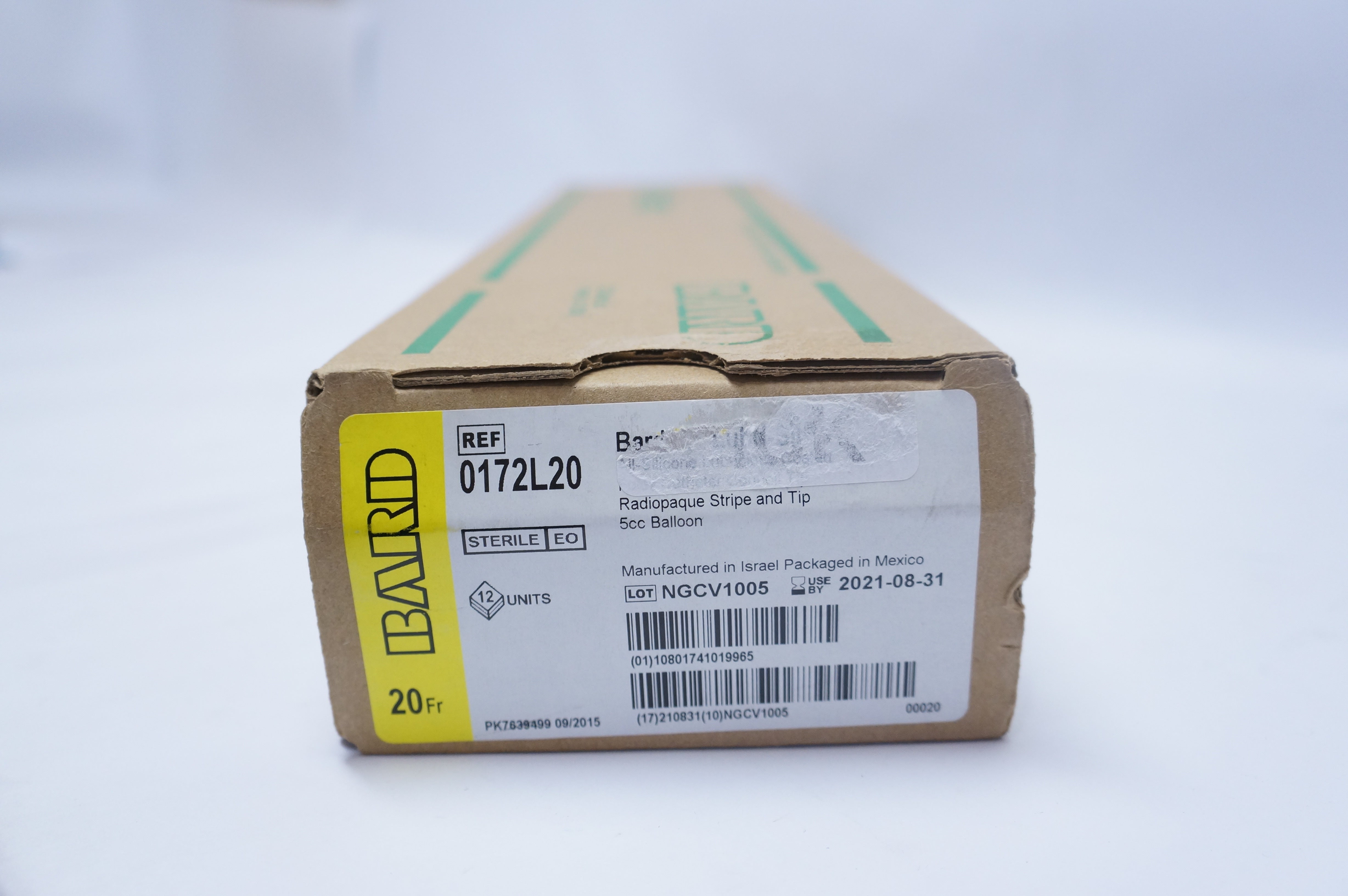 BARD 0172L20 Radiopaque Stripe and Tip 5cc Balloon 20Fr. - Box of 12