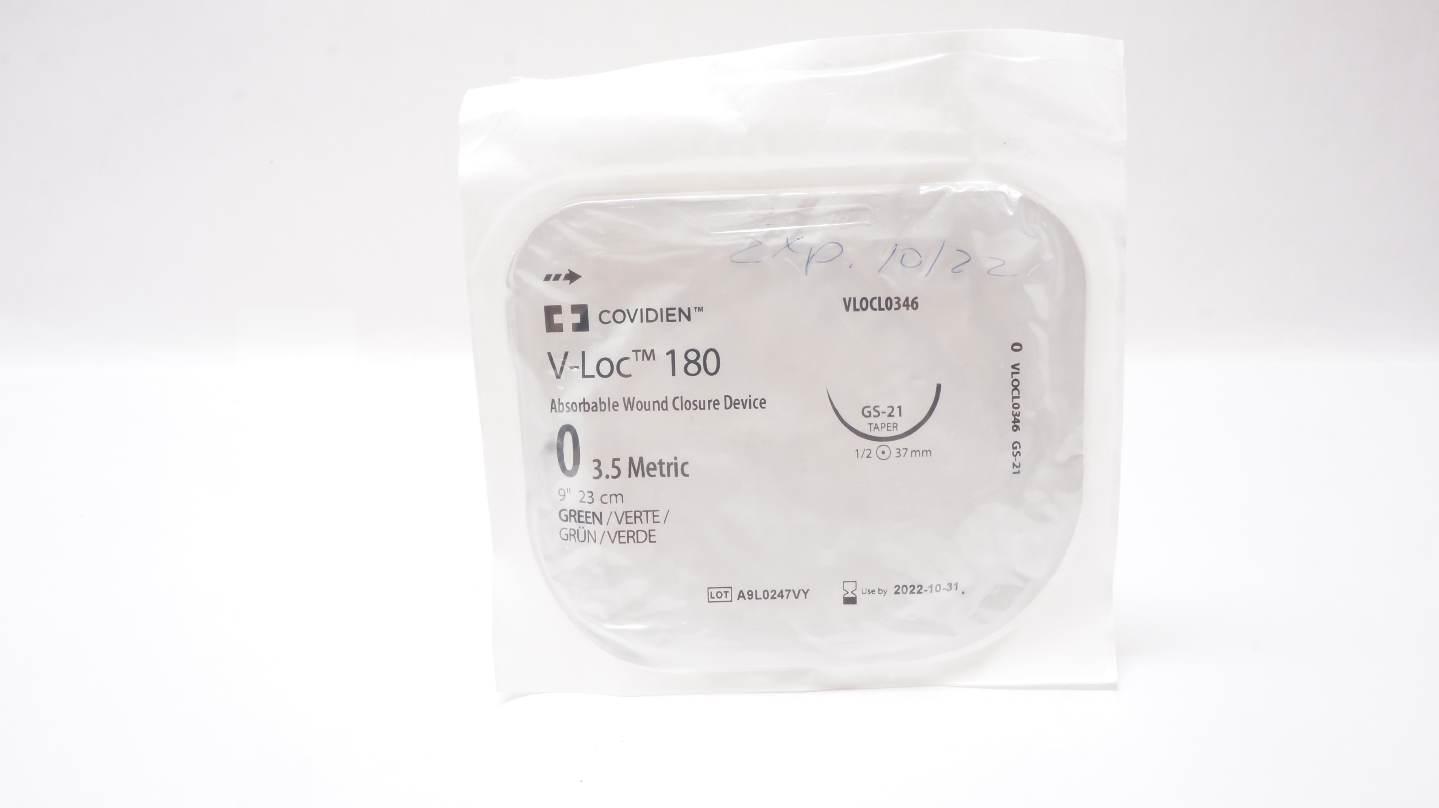Covidien VLOCL0346 0 V-Loc 180 Wound Closure Device GS-21 1/2 37mm, 9inch (x)