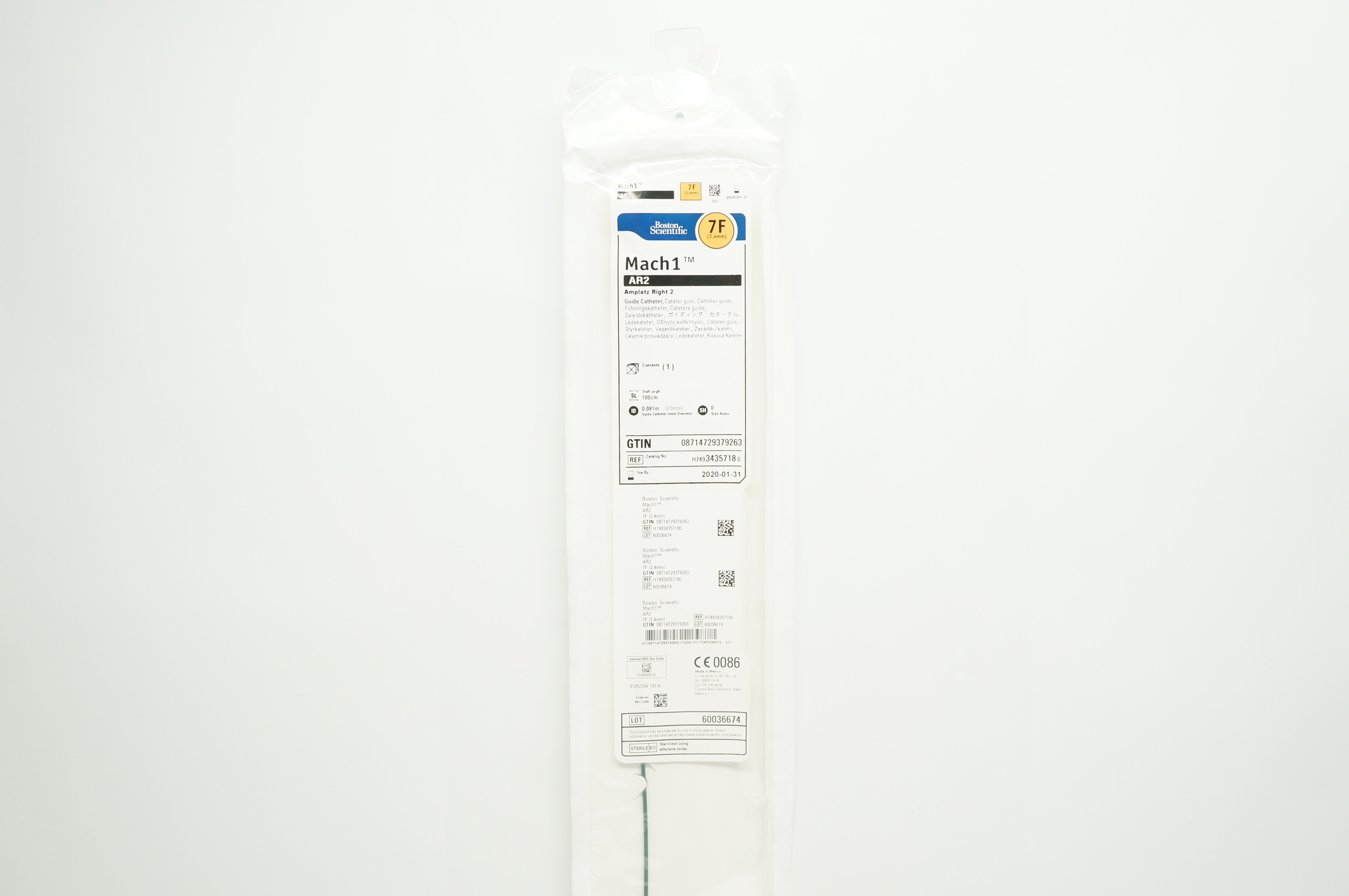 Boston Scientific 3435718 Mach1 AR2 Guide Cath. 7F x 100cm (x)
