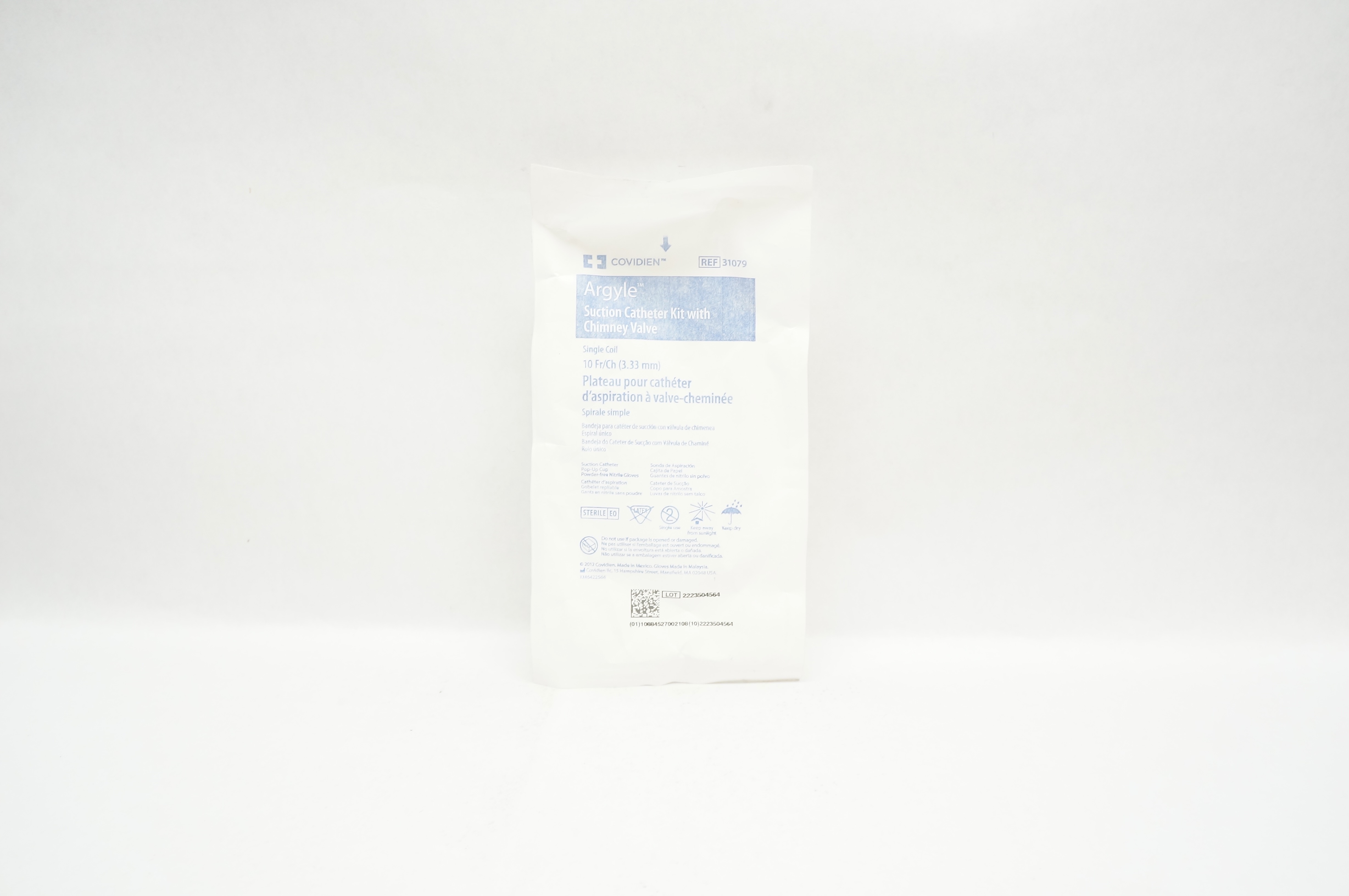 Covidien 31079 Argyle Suction Cath. Kit with Chimney Valve 10Fr/Ch
