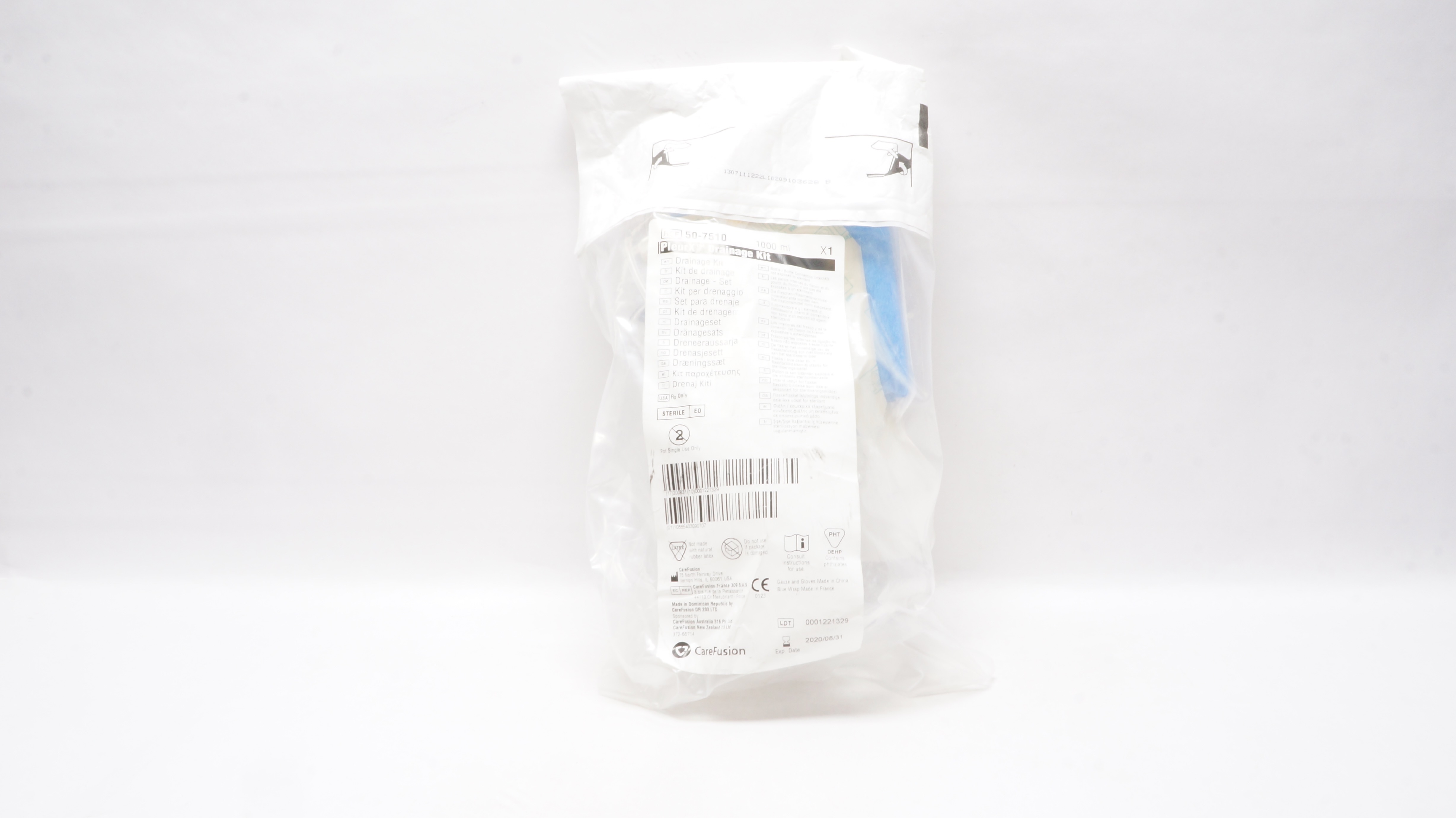 CareFusion 50-7510 PleurX Drainage Kit Procedure Pack 1000ml (x)