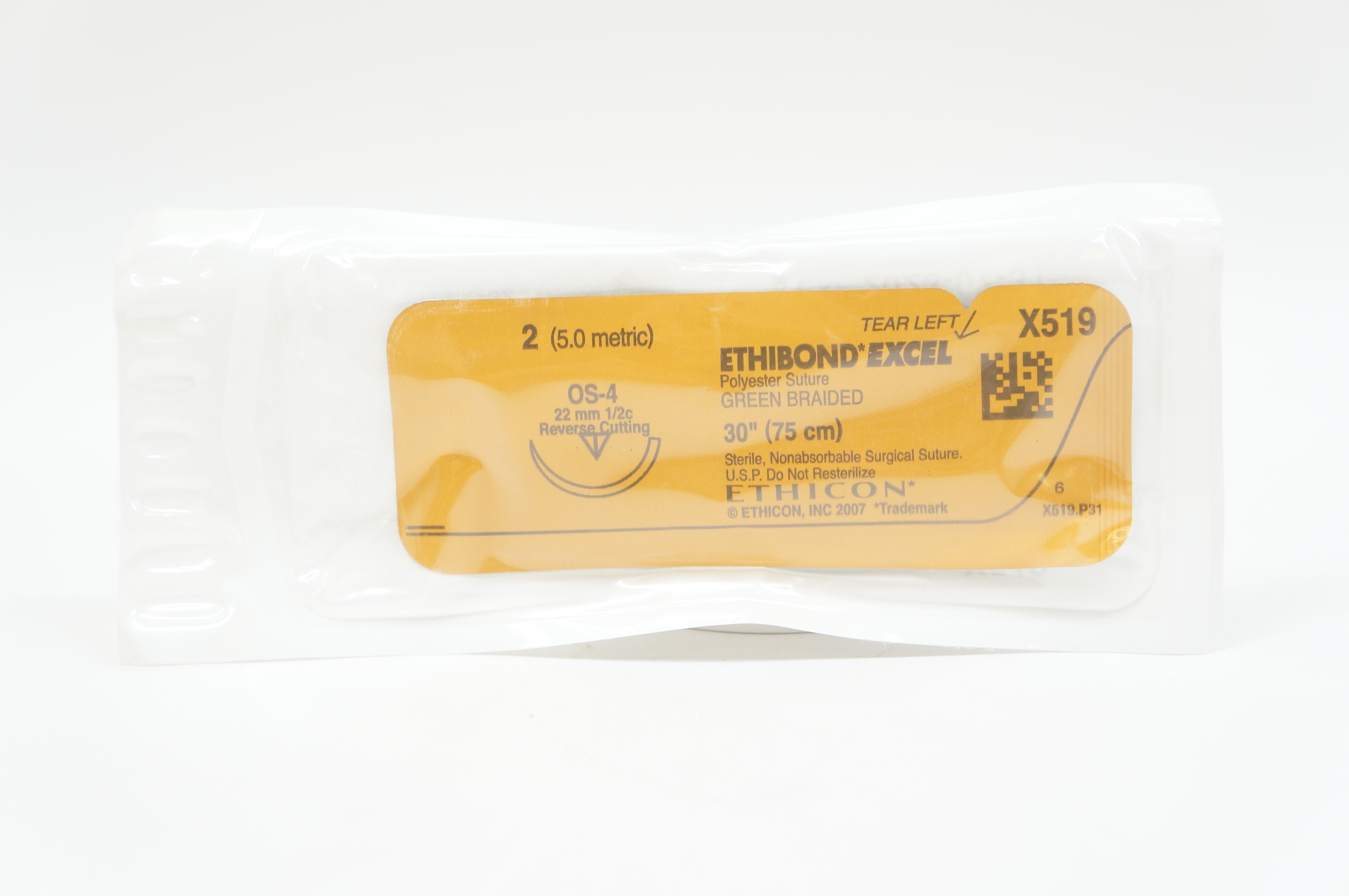 Ethicon X519 2 ETHIBOND EXCEL, OS-4, 22mm 1/2c Reverse Cutting, 30inch