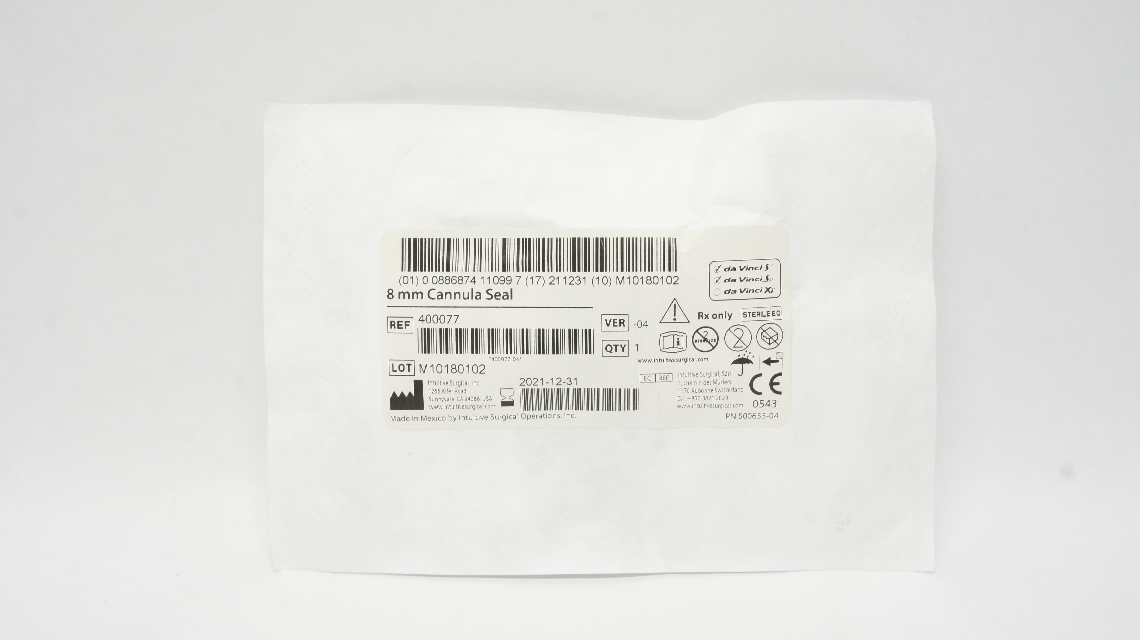 Intuitive Surgical 400077 Cannula Seal 8mm (x)