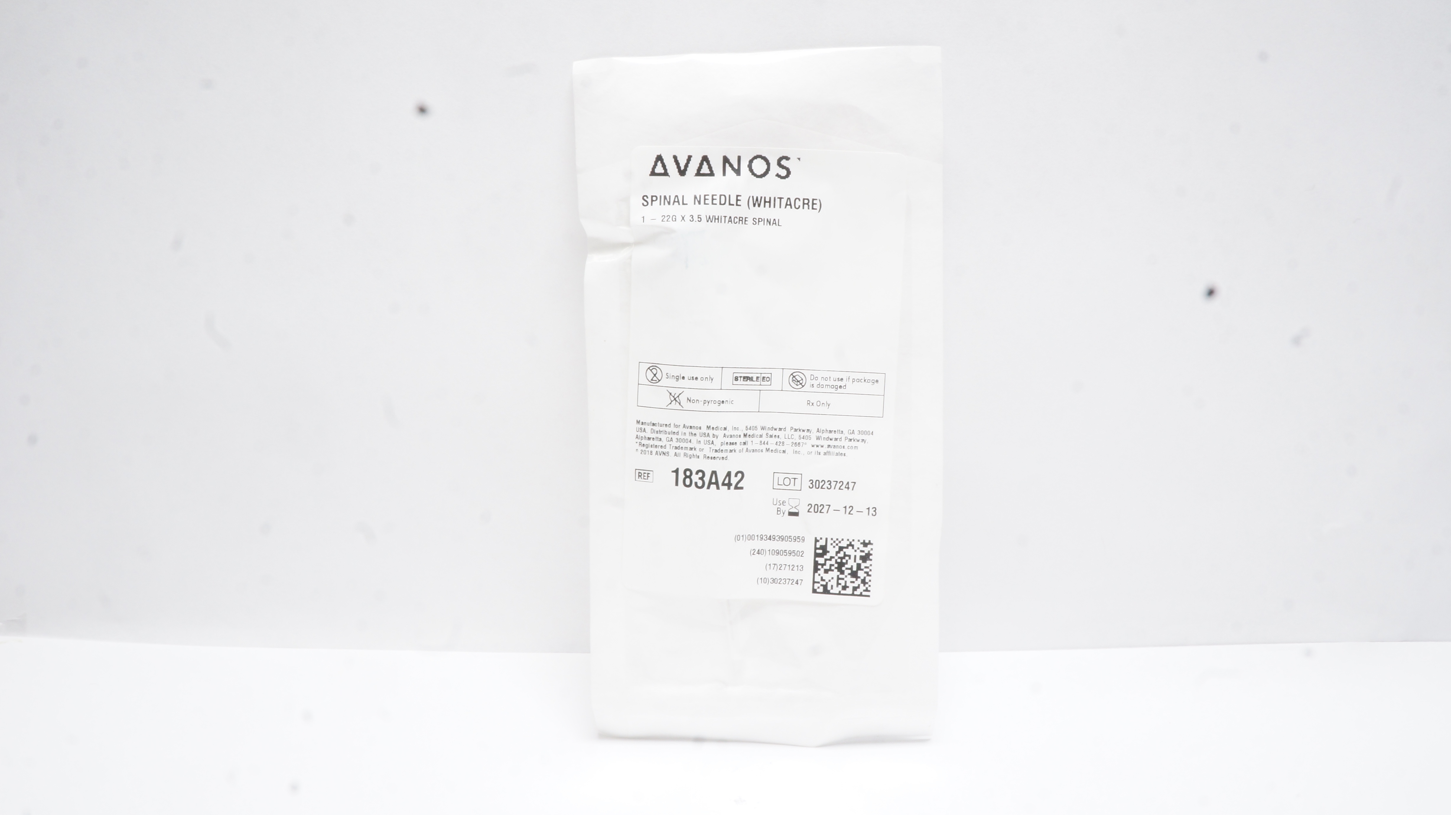 Avanos 183A42 Whitacre Spinal Ndle 22G x 3.5inch