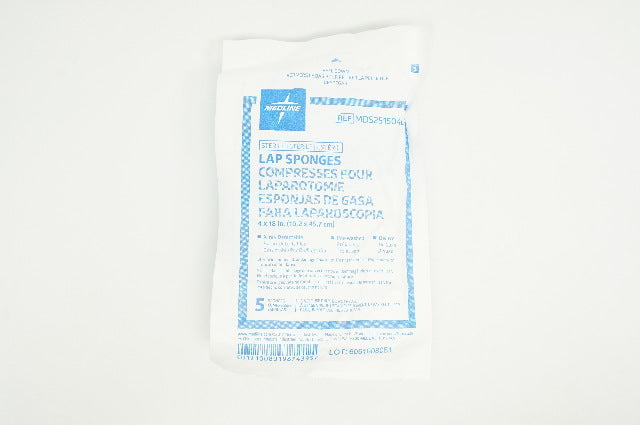 Medline MDS251504LF Lap Sponges 4 x 18inch - Pack of 5