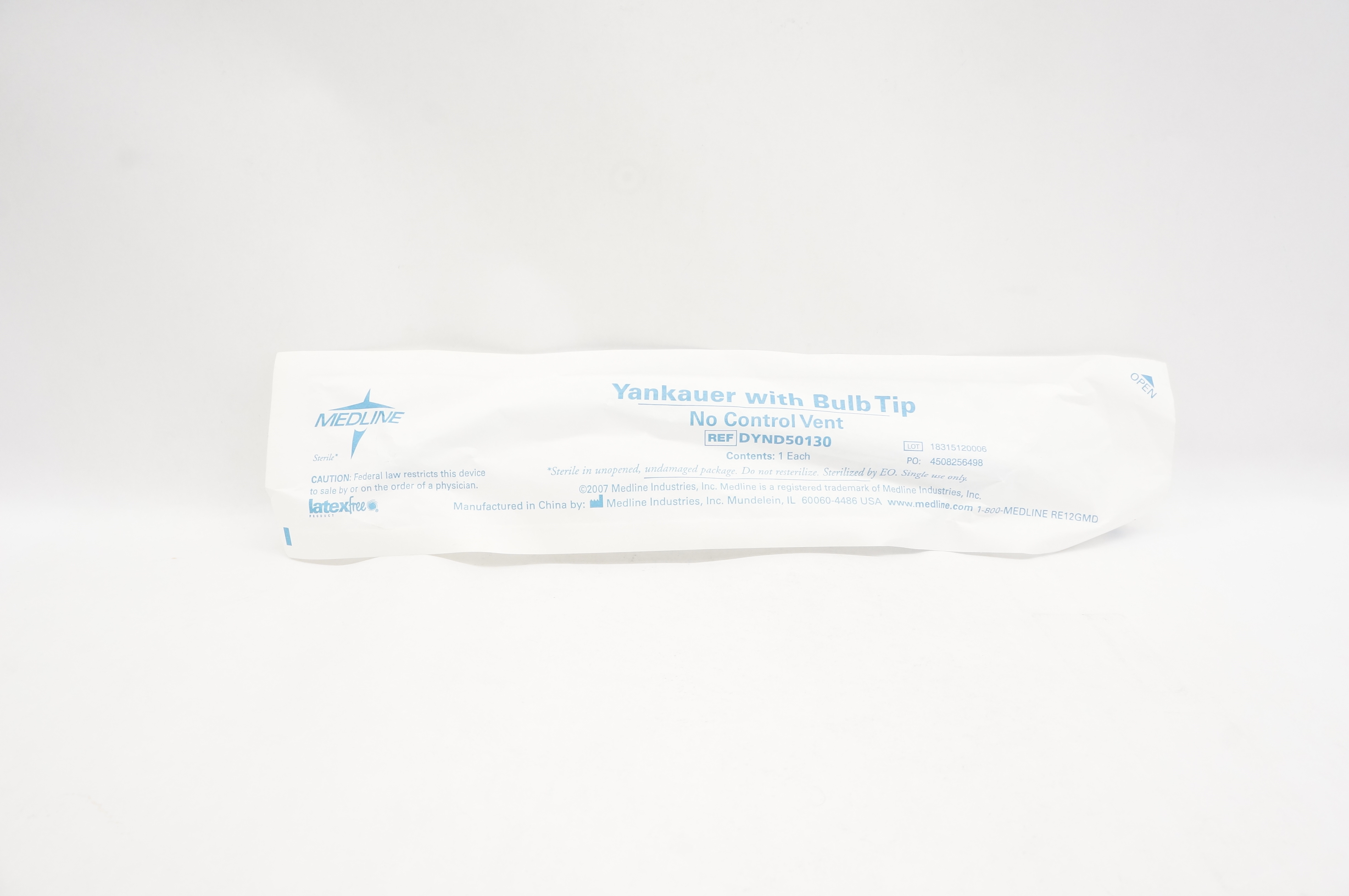 Medline DYND50130 Yankauer With Bulb Tip, No Control Vent