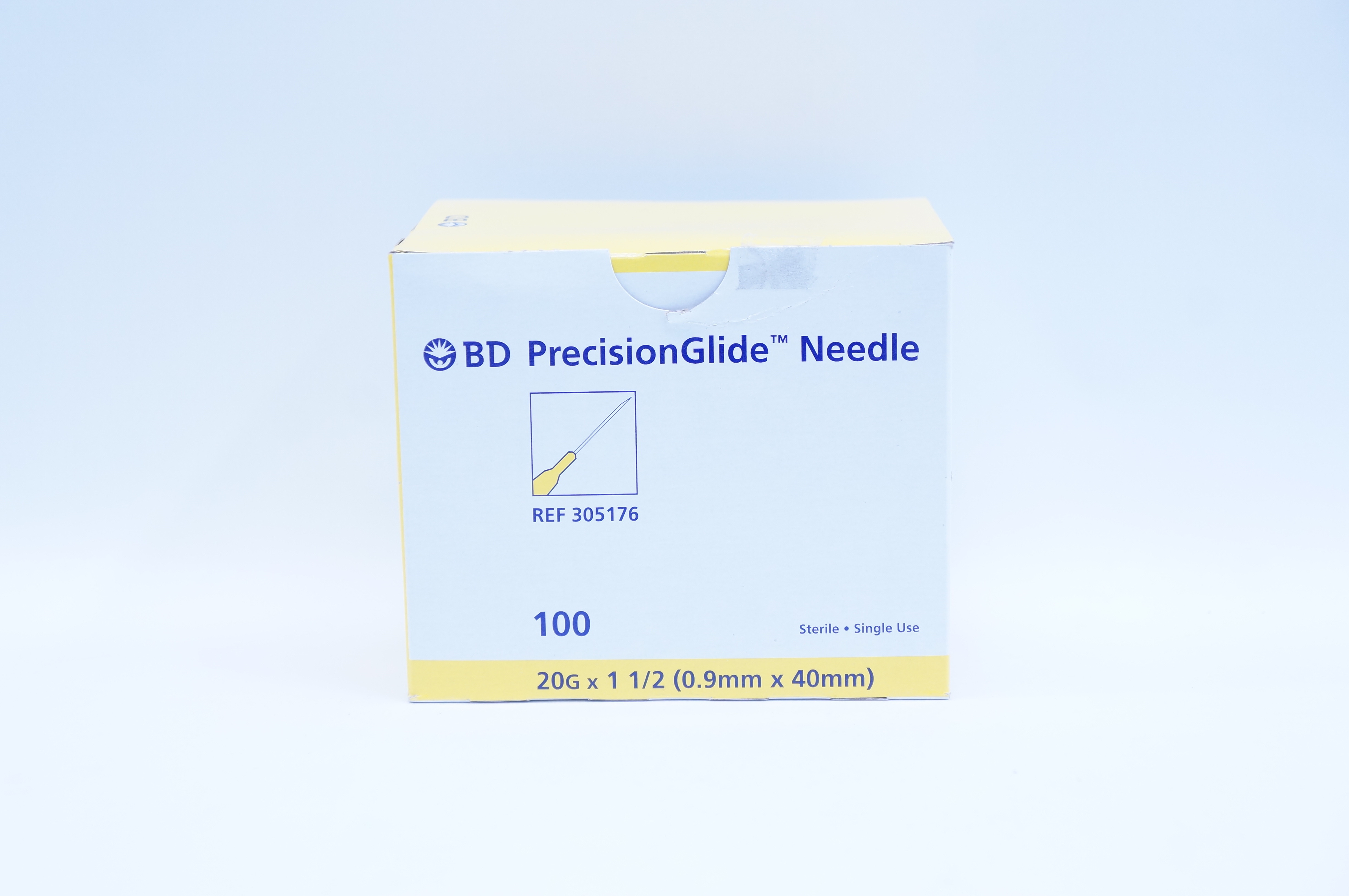 BD 305176 Precision Glide Ndle 20G x 1-1/2inch - Box of 100