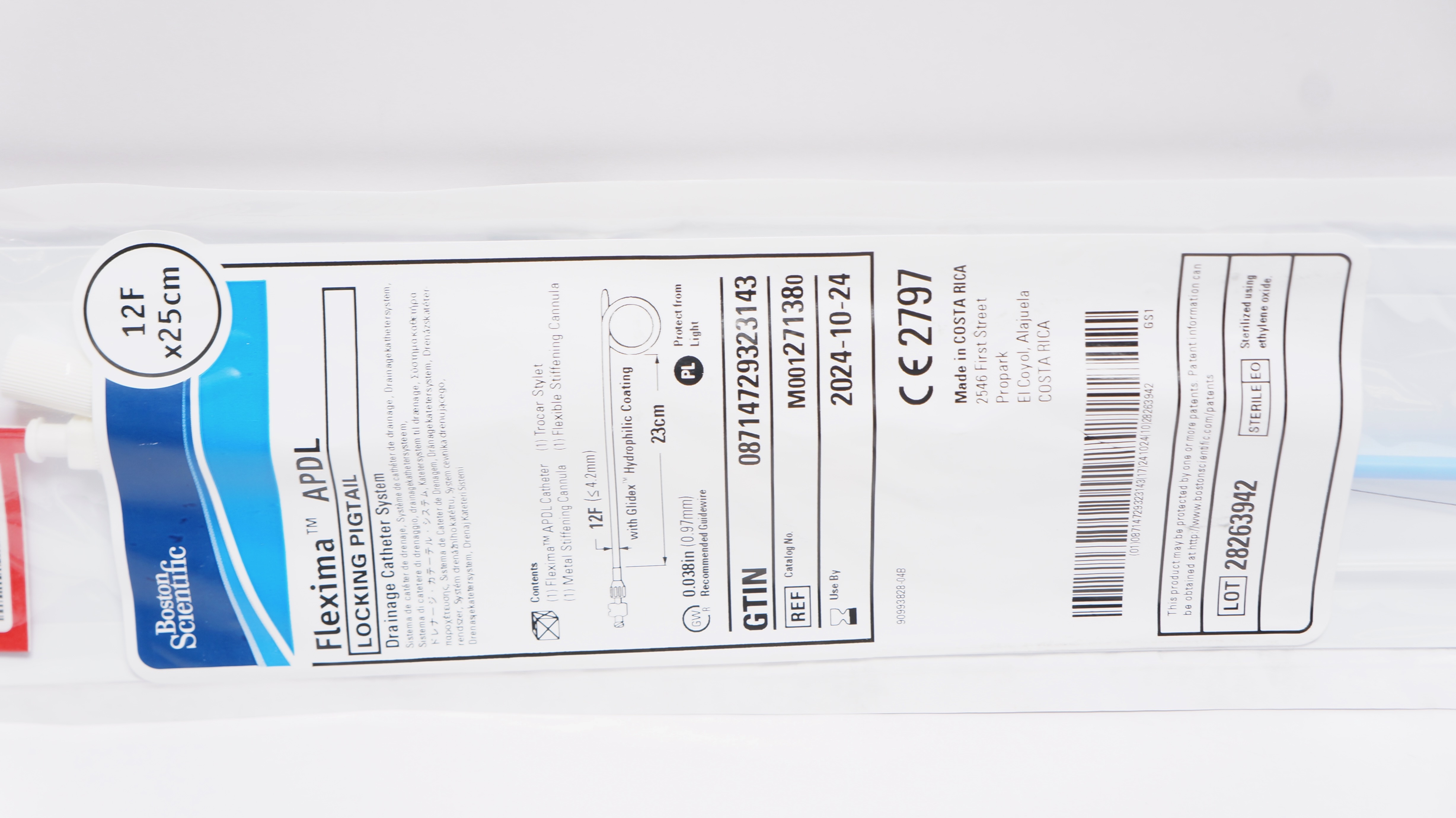 Boston Scientific M001271380 Flexima APDL Drainage Cath. System 12F x 25cm
