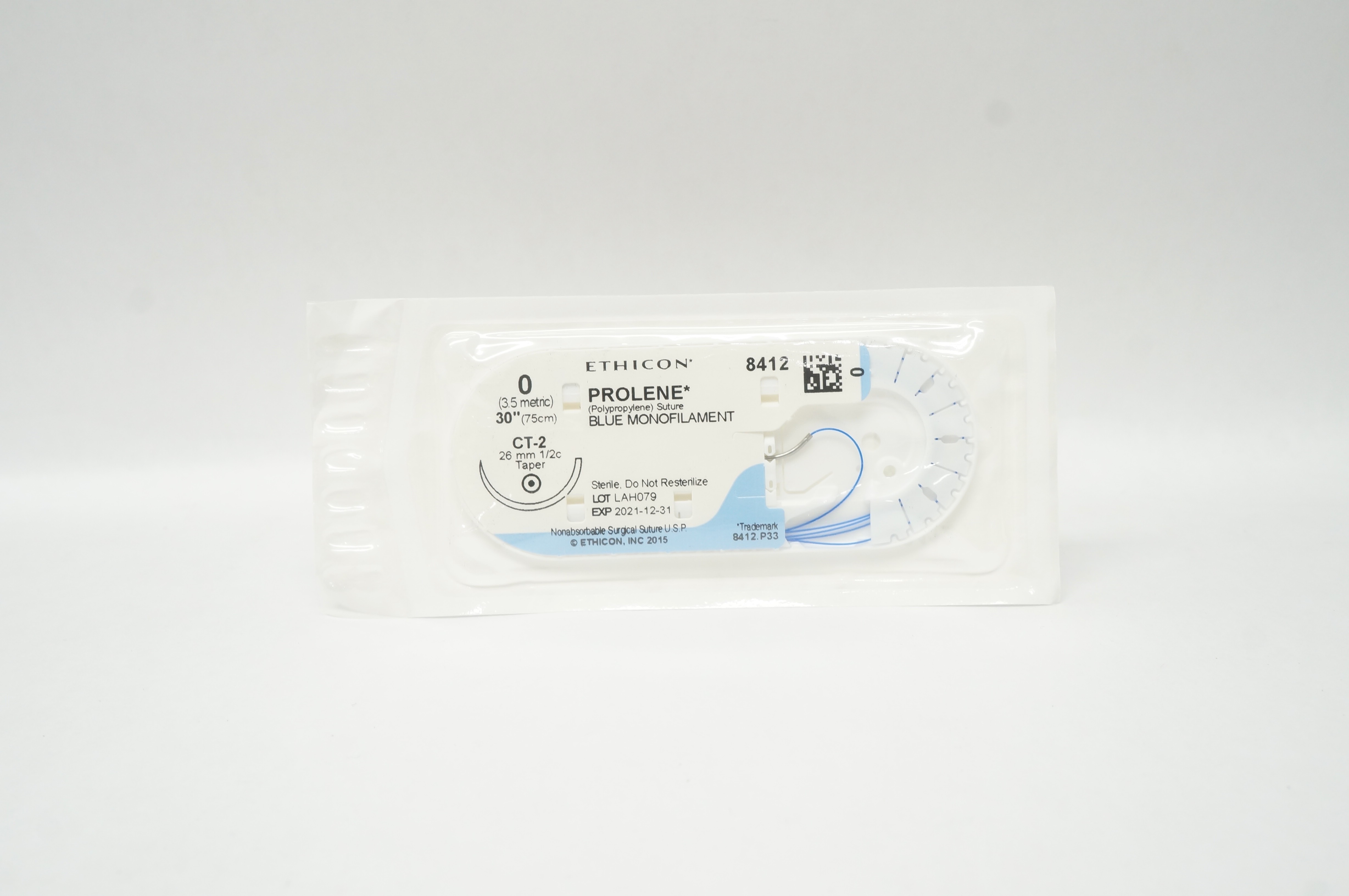 Ethicon 8412 0 PROLENE Polypropylene Stre CT-2 26mm 1/2c Taper 30 inch (x)