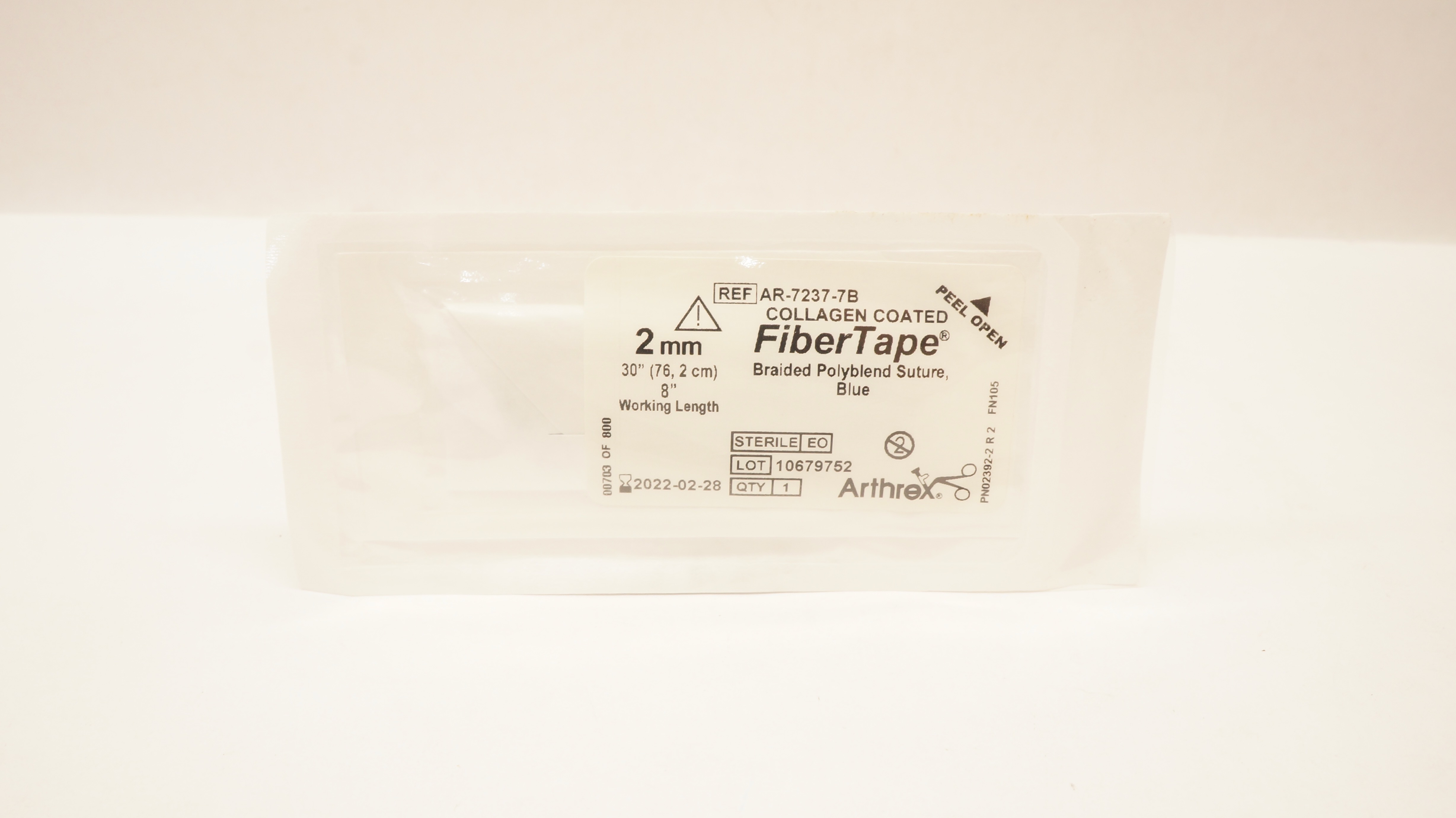 Arthrex AR-7237-7B FiberTape Collagen Coated Braided Polyblend Stre,30 x8in. (x)