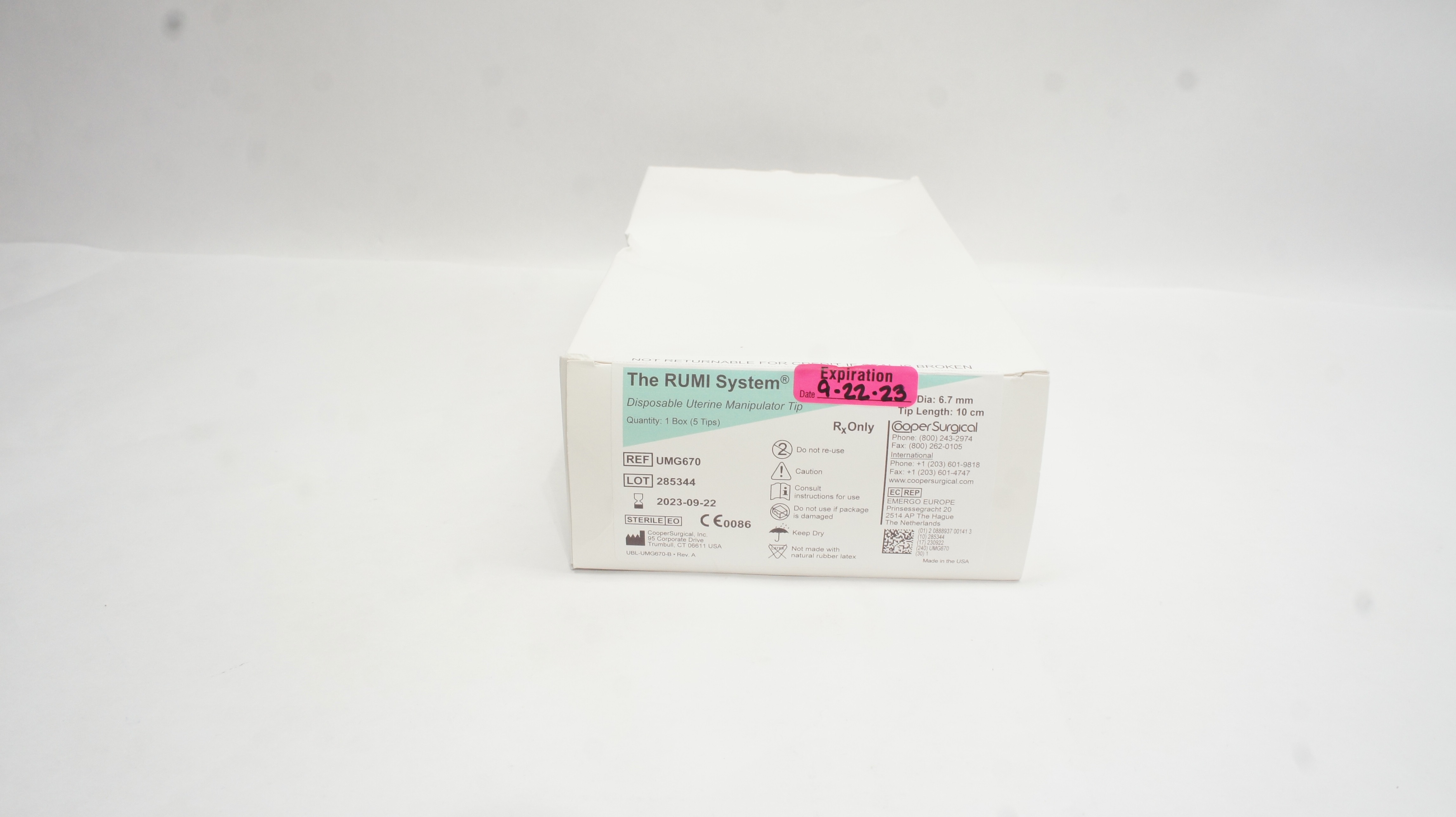 Cooper Surgical UMG670 RUMI System Disposable Uterine Manipulator6.7mm-Boxof5(x)