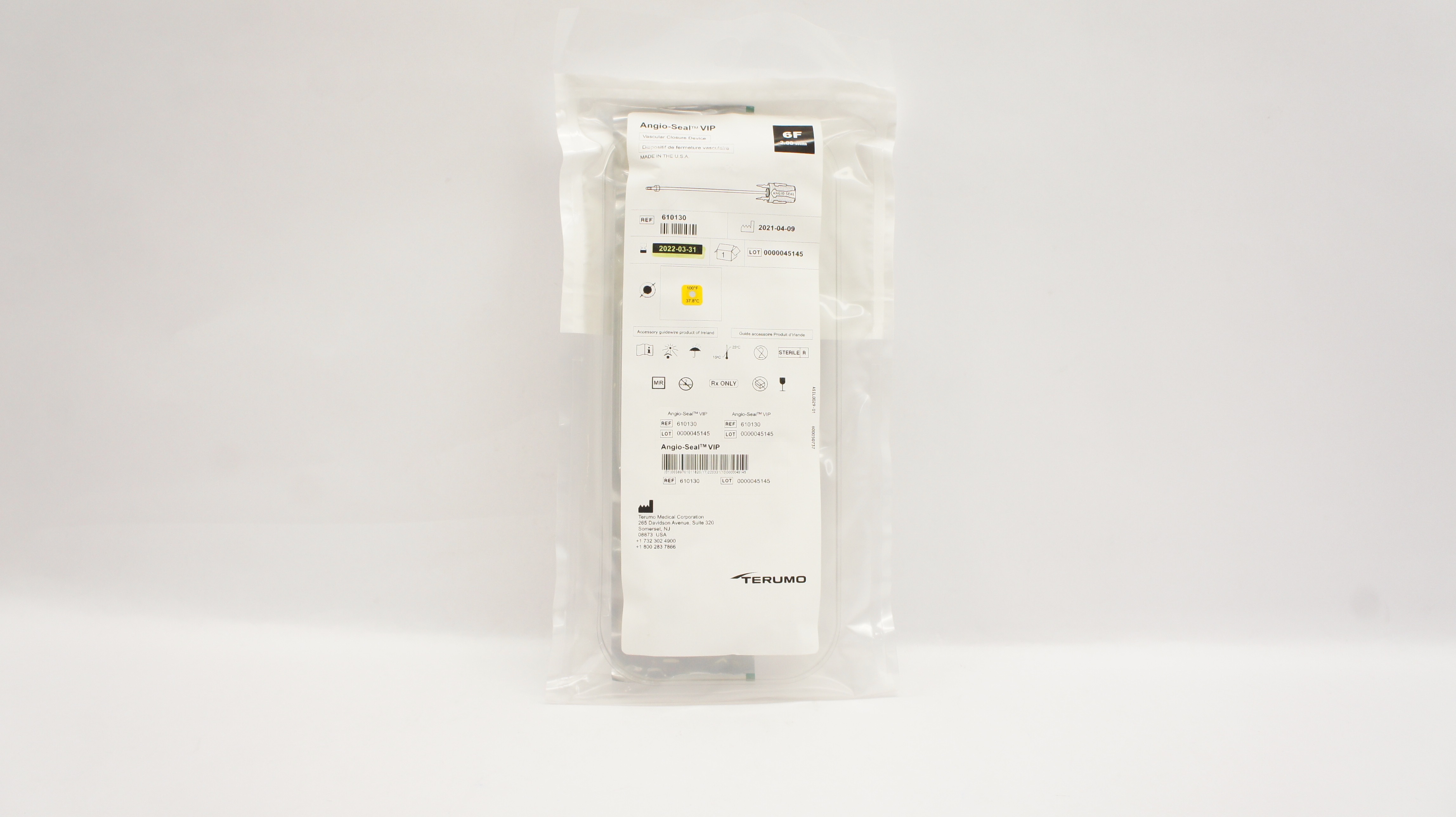 Terumo 610130 Angio-Seal VIP Vascular Closure Device 6F  (x)