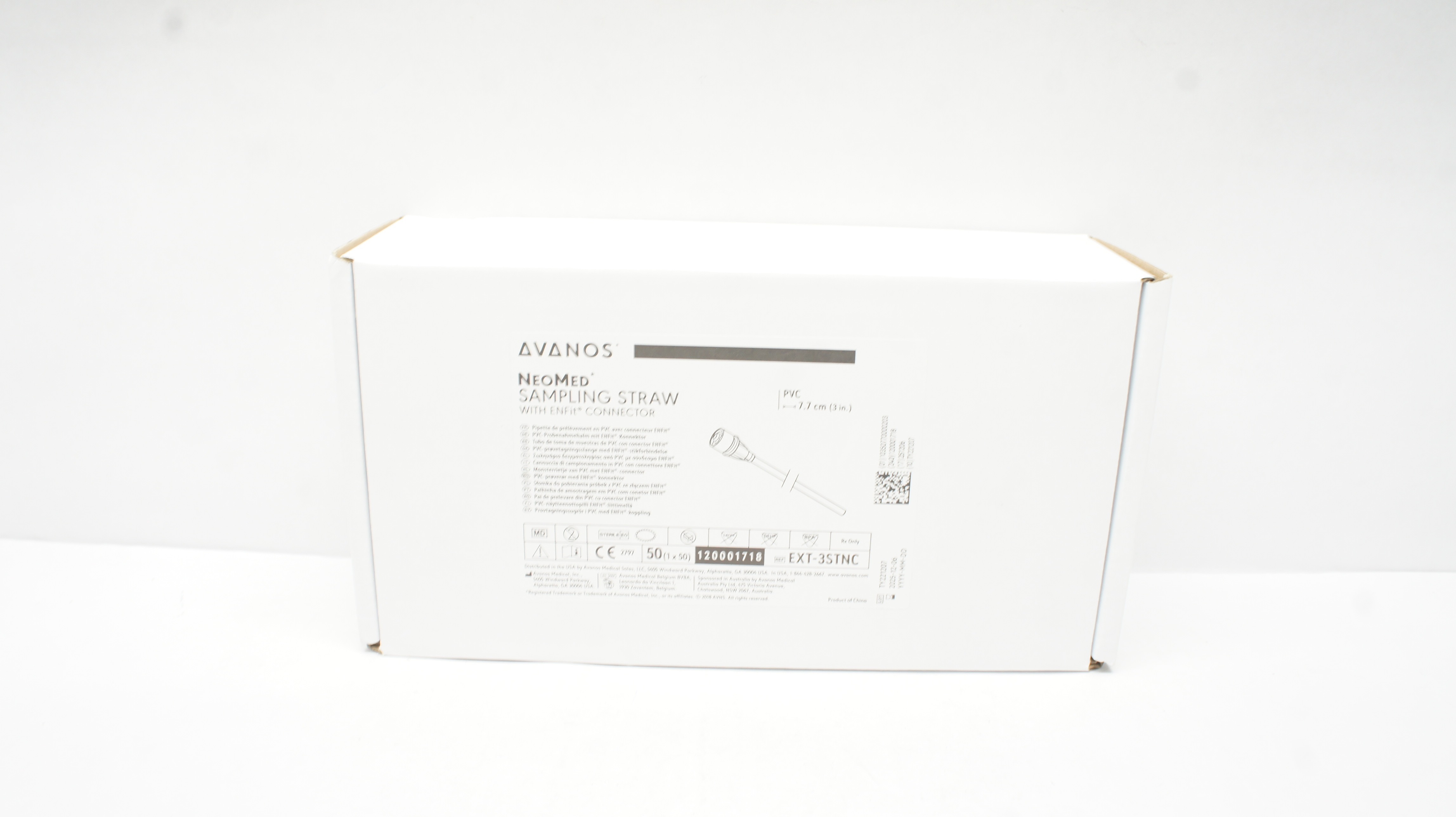Avanos EXT-3STNC NeoMed Sampling Straw w/ENFIT Connector 3inch - Box of 50