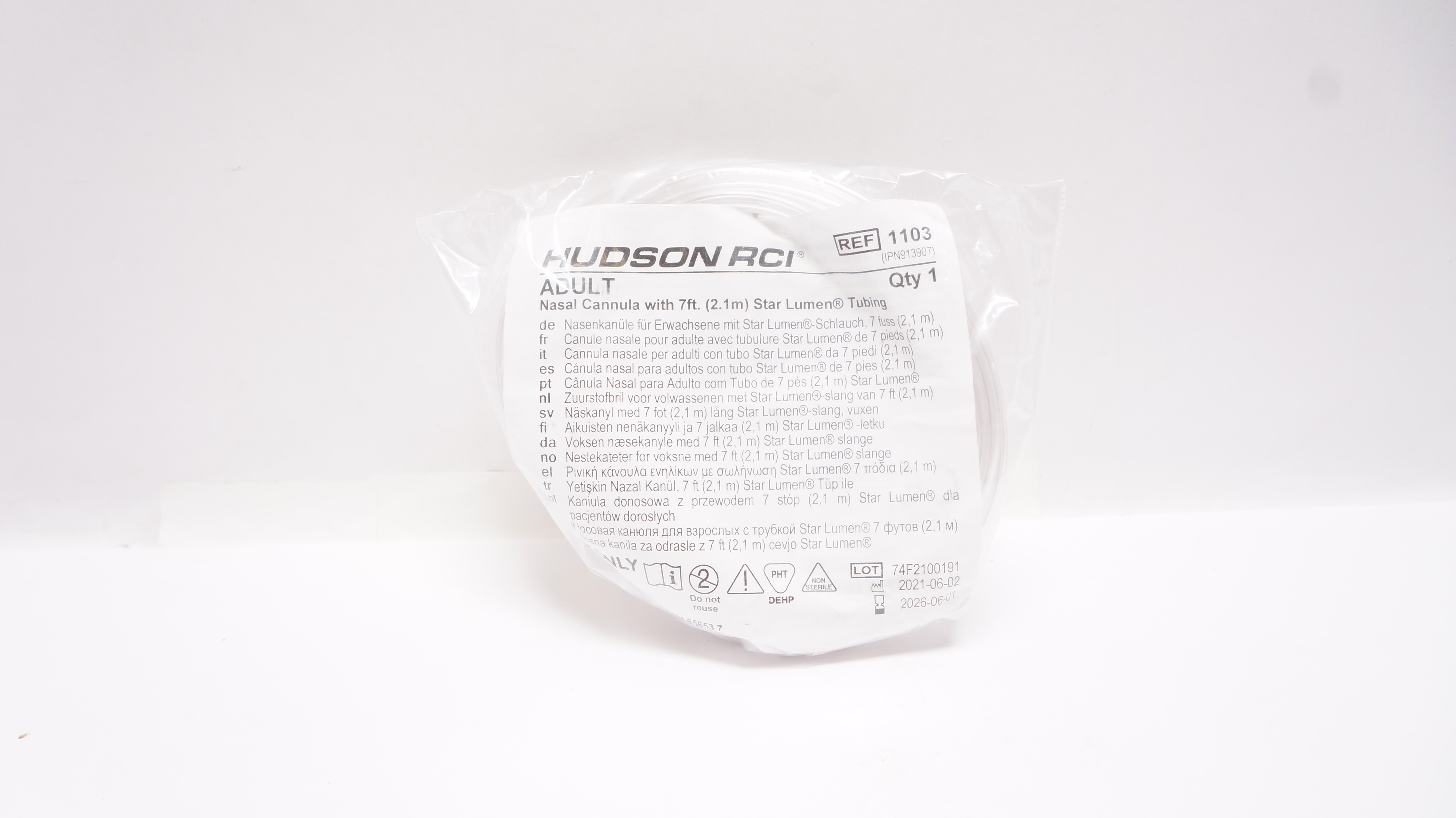 Teleflex 1103 Hudson RCI Adult Nasal Cannula with Star Lumen Tubing 7Ft (x)