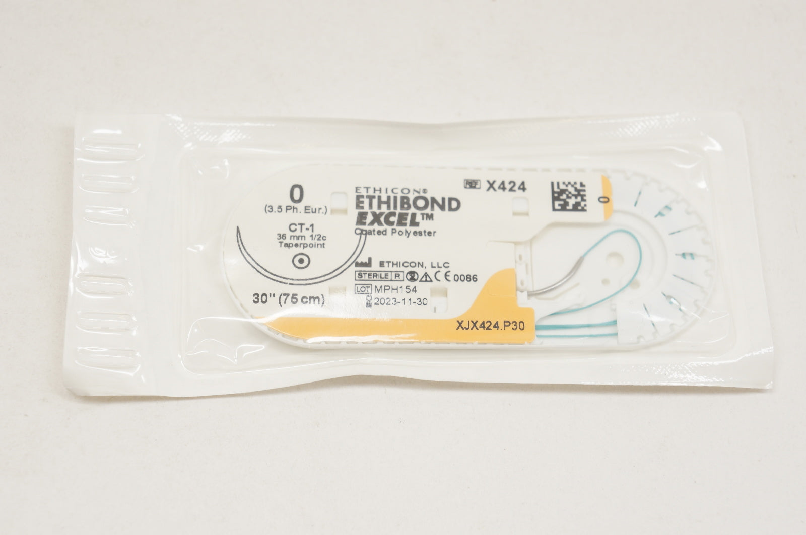 Ethicon X424 0 ETHIBOND EXCEL, CT-1, 36mm 1/2c Taperpoint, 30inch
