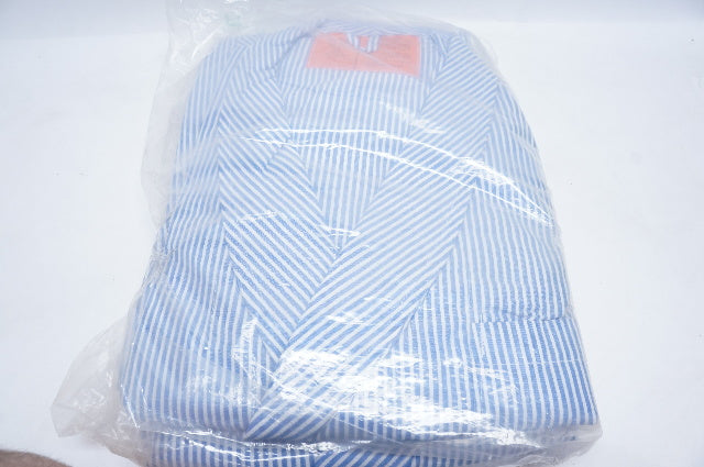 Dowling Textile Robe Dressing Striped Seersucker, Cotton-Polyester, Large