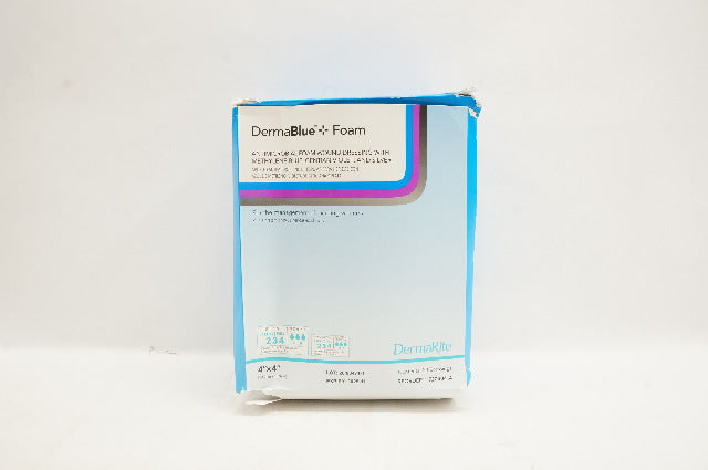 DermaRite 72040414 DermaBlue Antimicrobial Foam Wound Dressing 4x4in - Box of 20