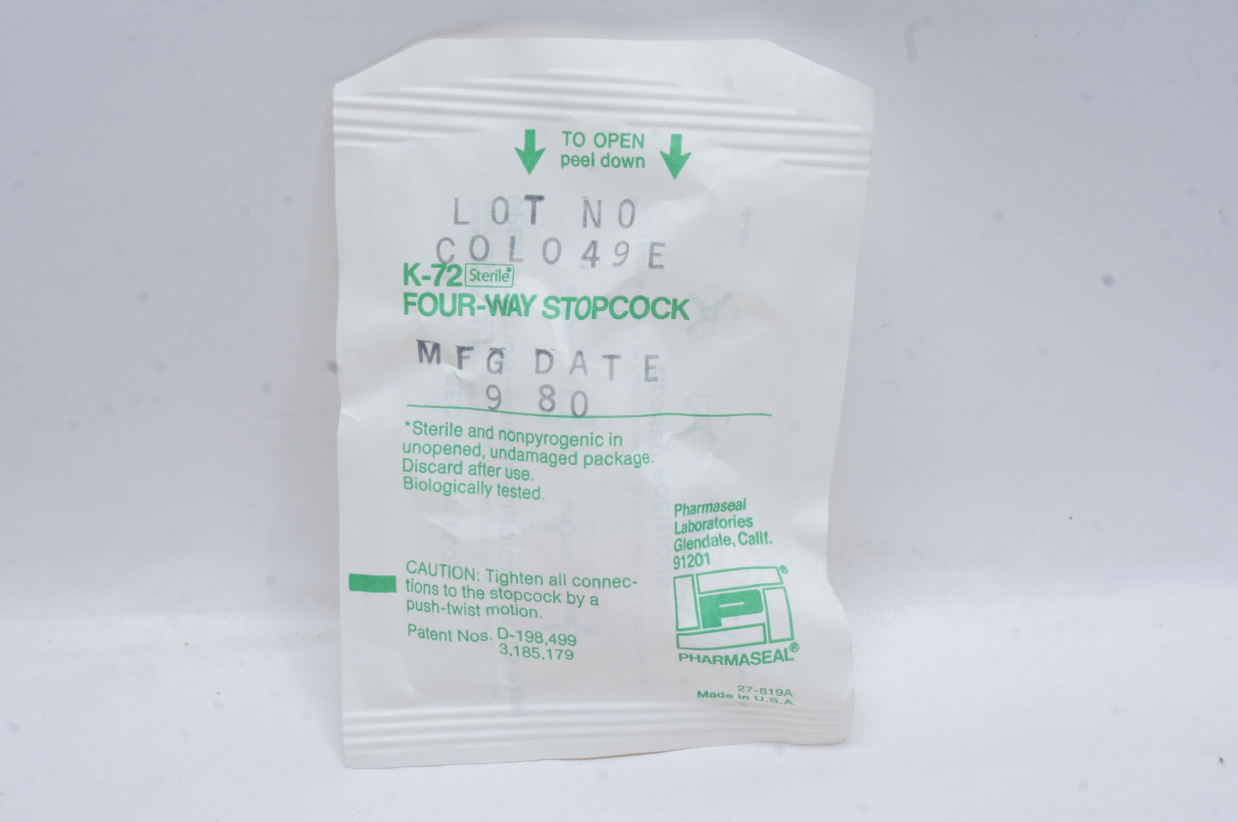 Pharmaseal K-72 Four-Way Stopcock