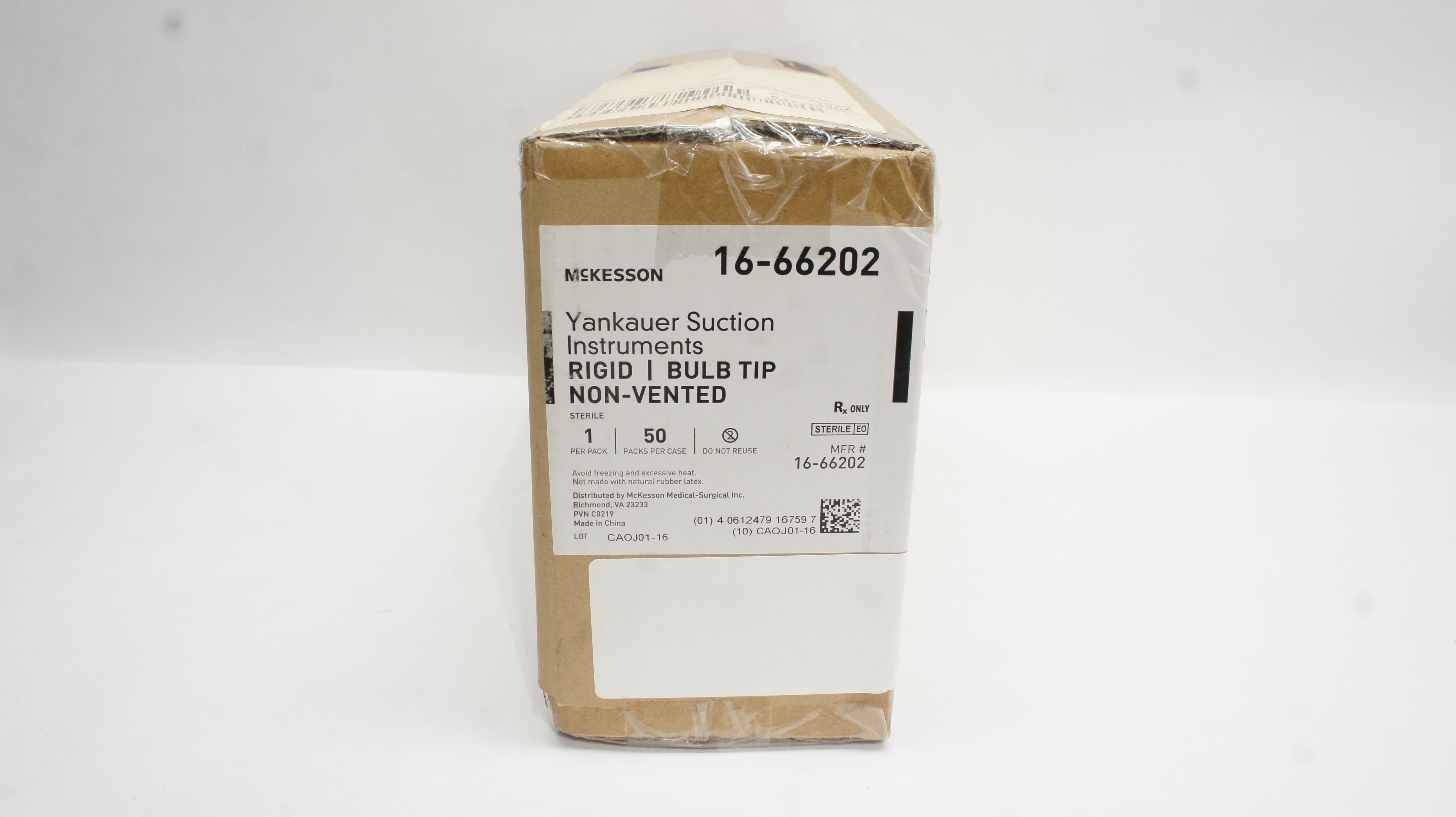 McKesson 16-66202 Yankauer Suction Instrument, Bulb Tip, Non-Vented - Case of 50