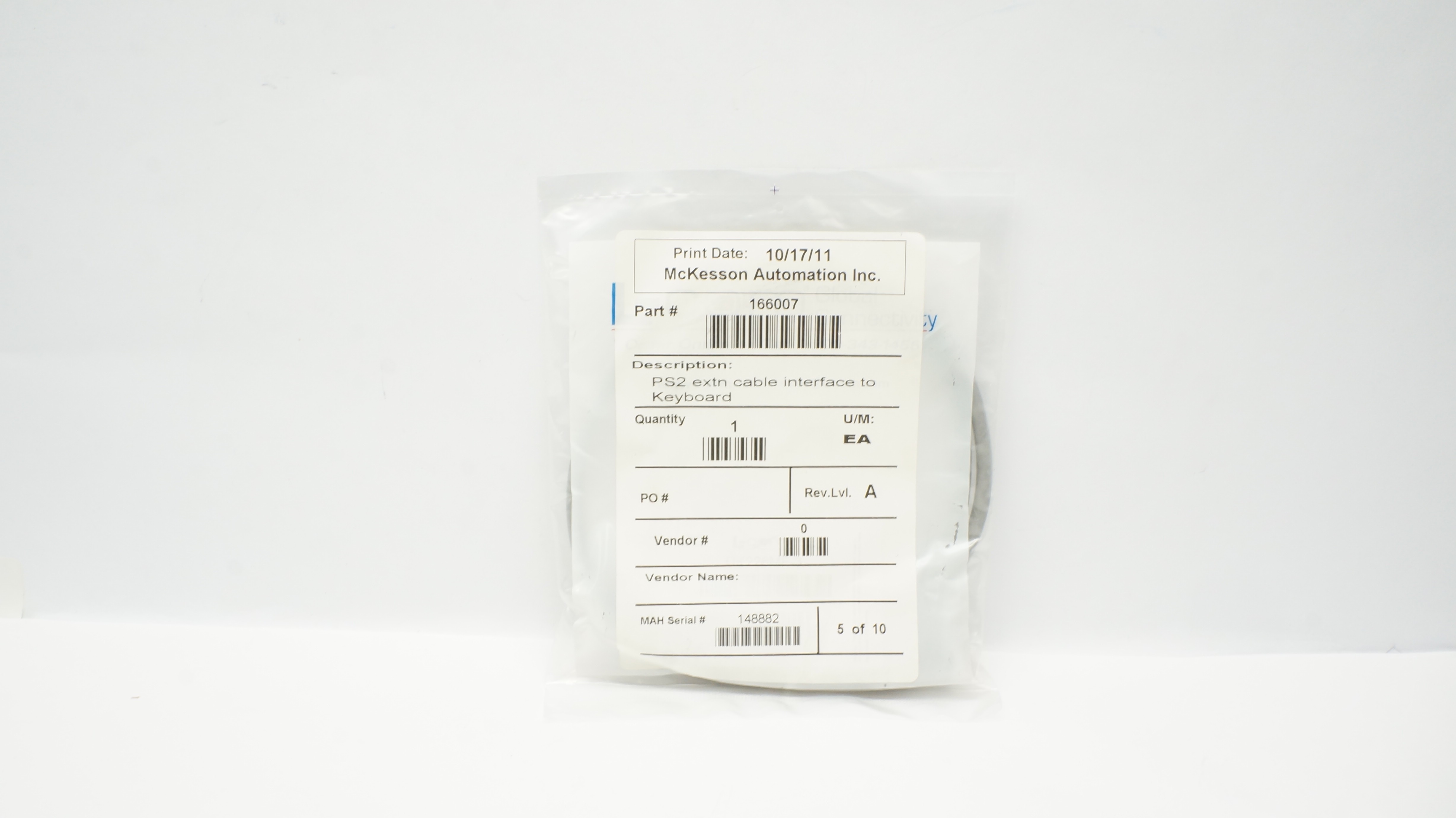 McKesson Automation 166007 PS2 extn Cable Interface to Keyboard