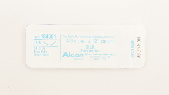 Alcon 8065-184501 4-0 Silk Stre Black Braided P-5 3/8c Taper Point 12inch