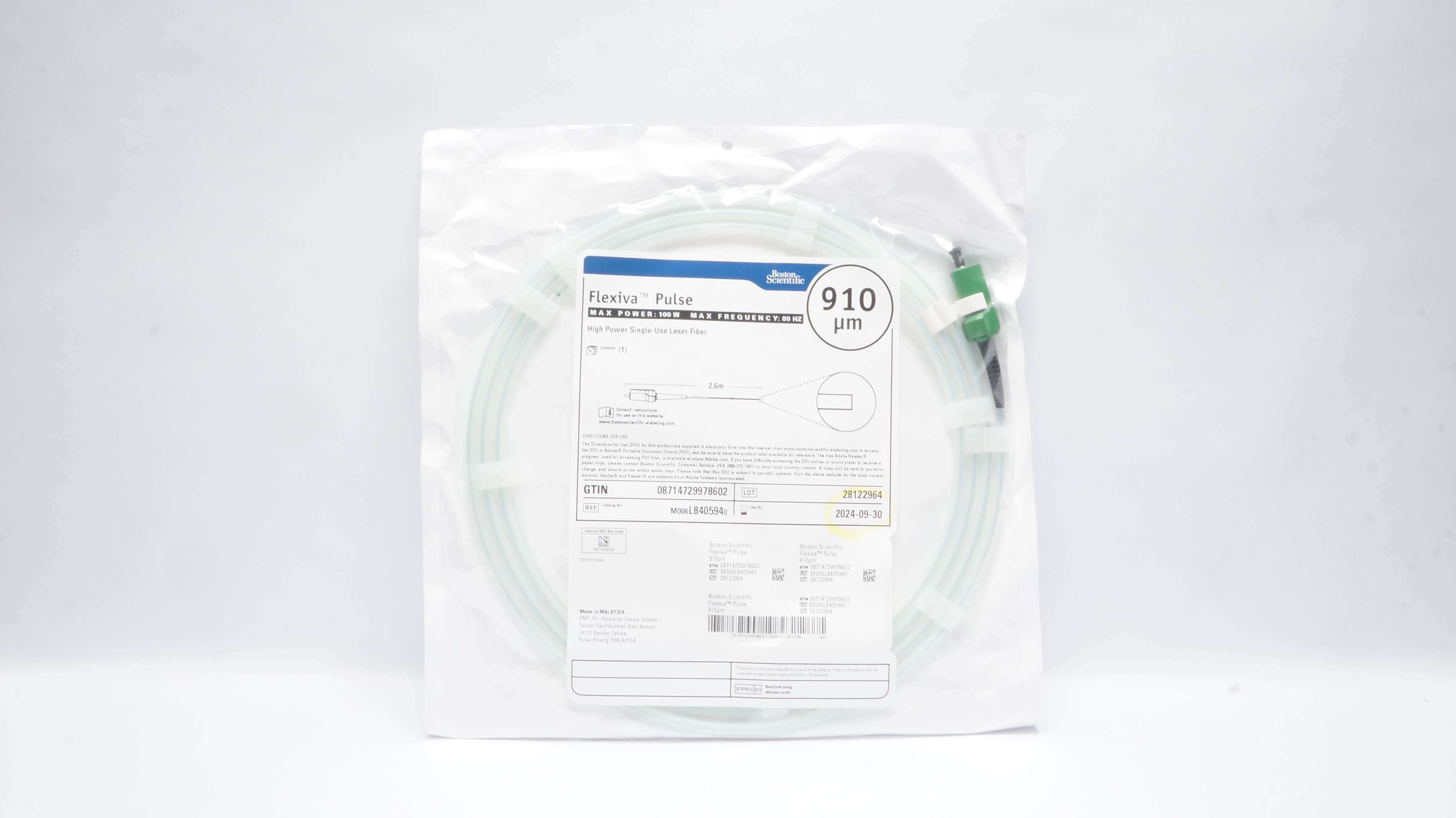 Boston Scientific M006L8405940 Flexiva Pulse High Power Laser Fiber 910µm (x)
