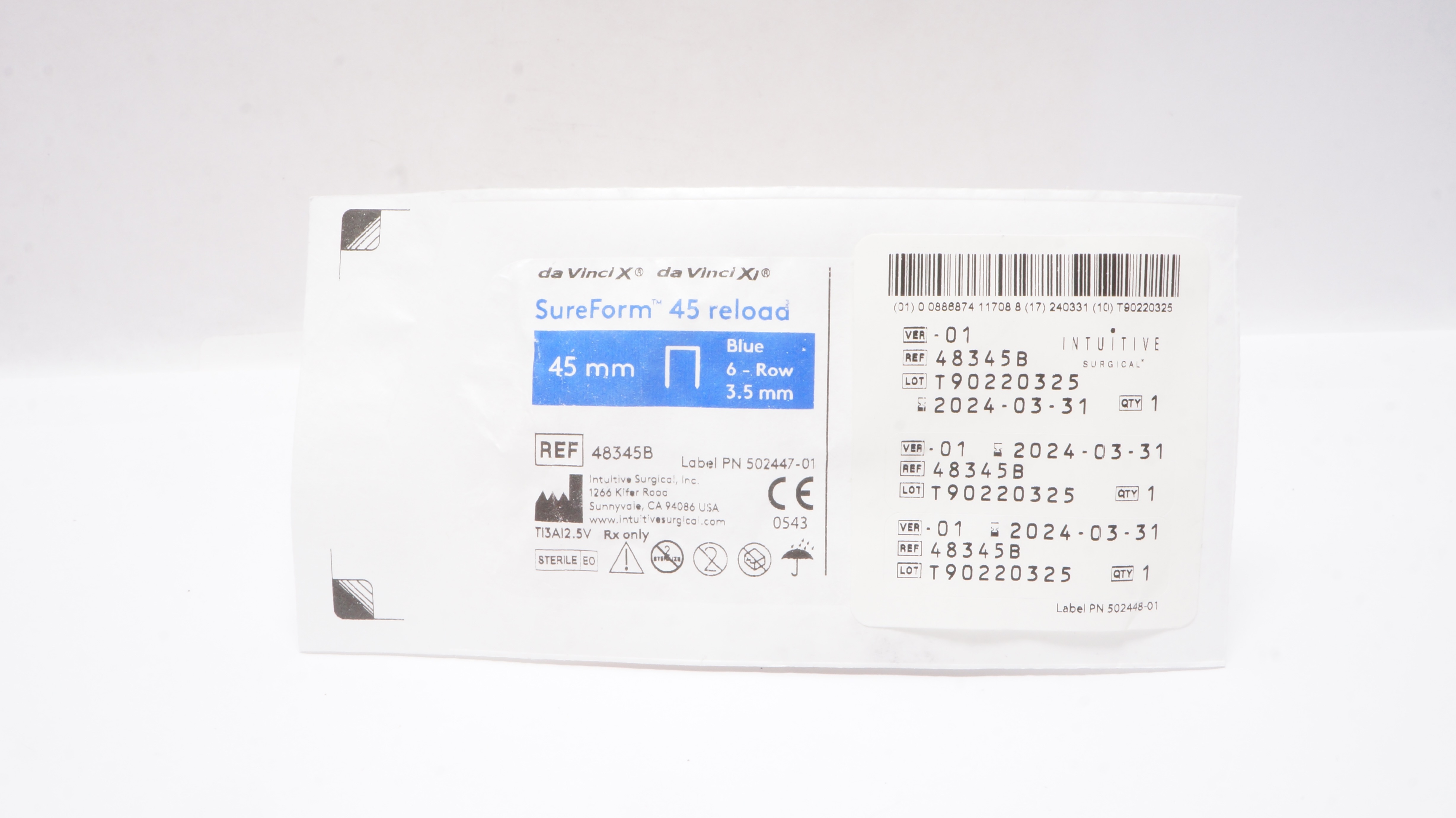 Inuitive 48345B da Vinci X da Vinci Xi Sure Form 45mm Reload Blue 6-Row 3.5mm (x)