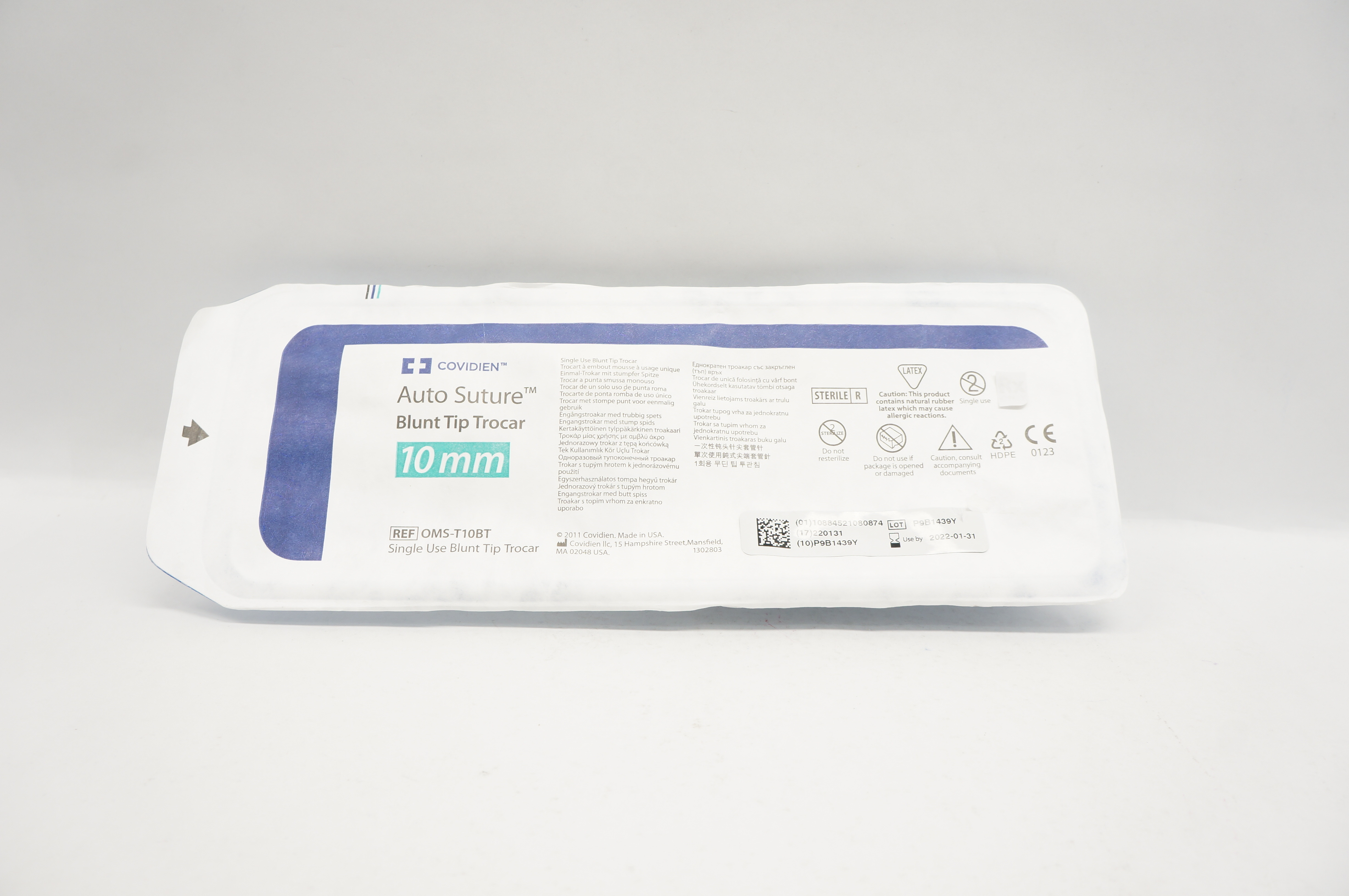 Covidien OMS-T10BT Auto Suture Blunt Tip Trocar 10mm