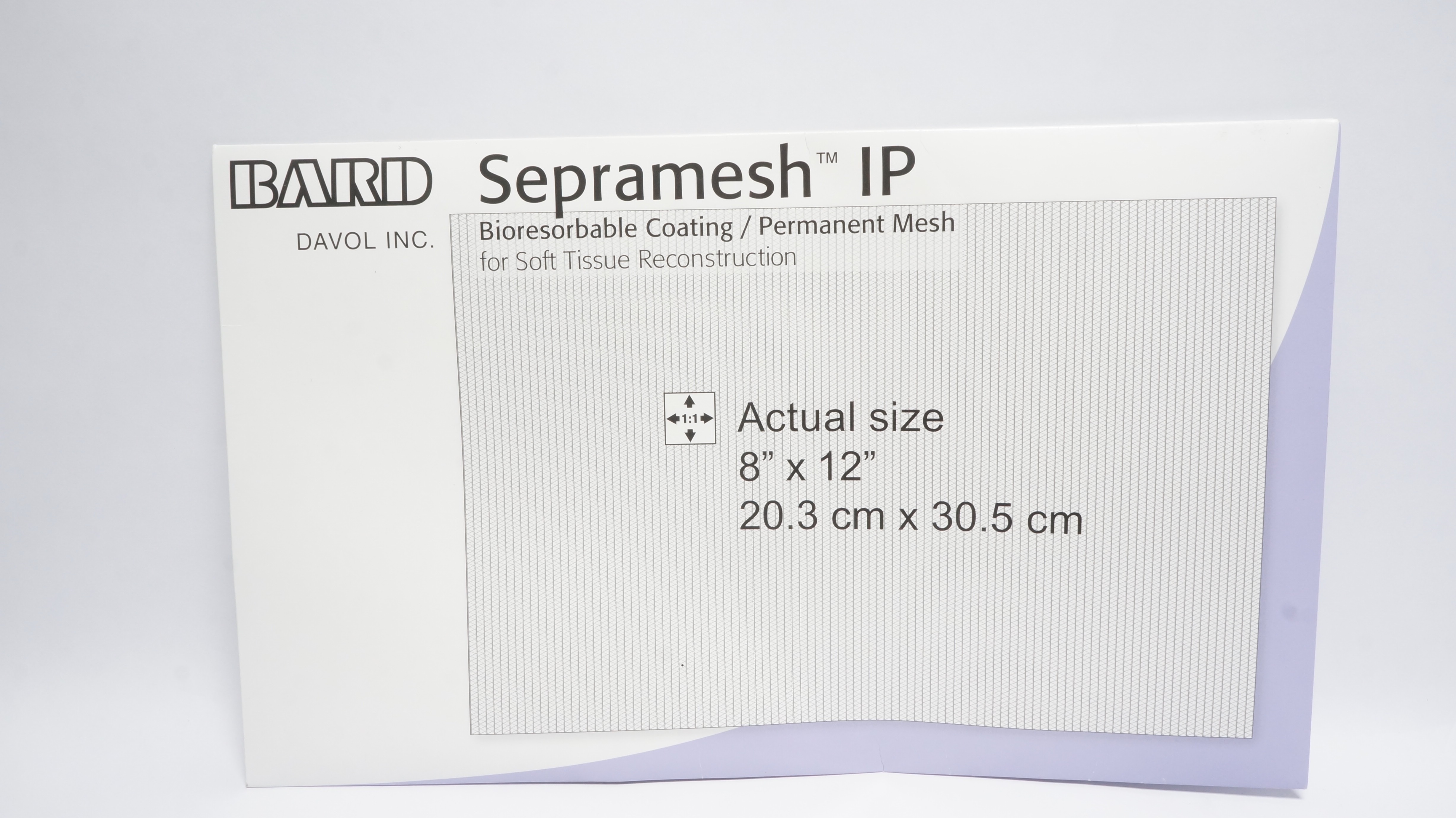Bard 5959812 Sepramesh IP Bioresorbable Coating/Permanent Mesh 8inch x 12inch(x)