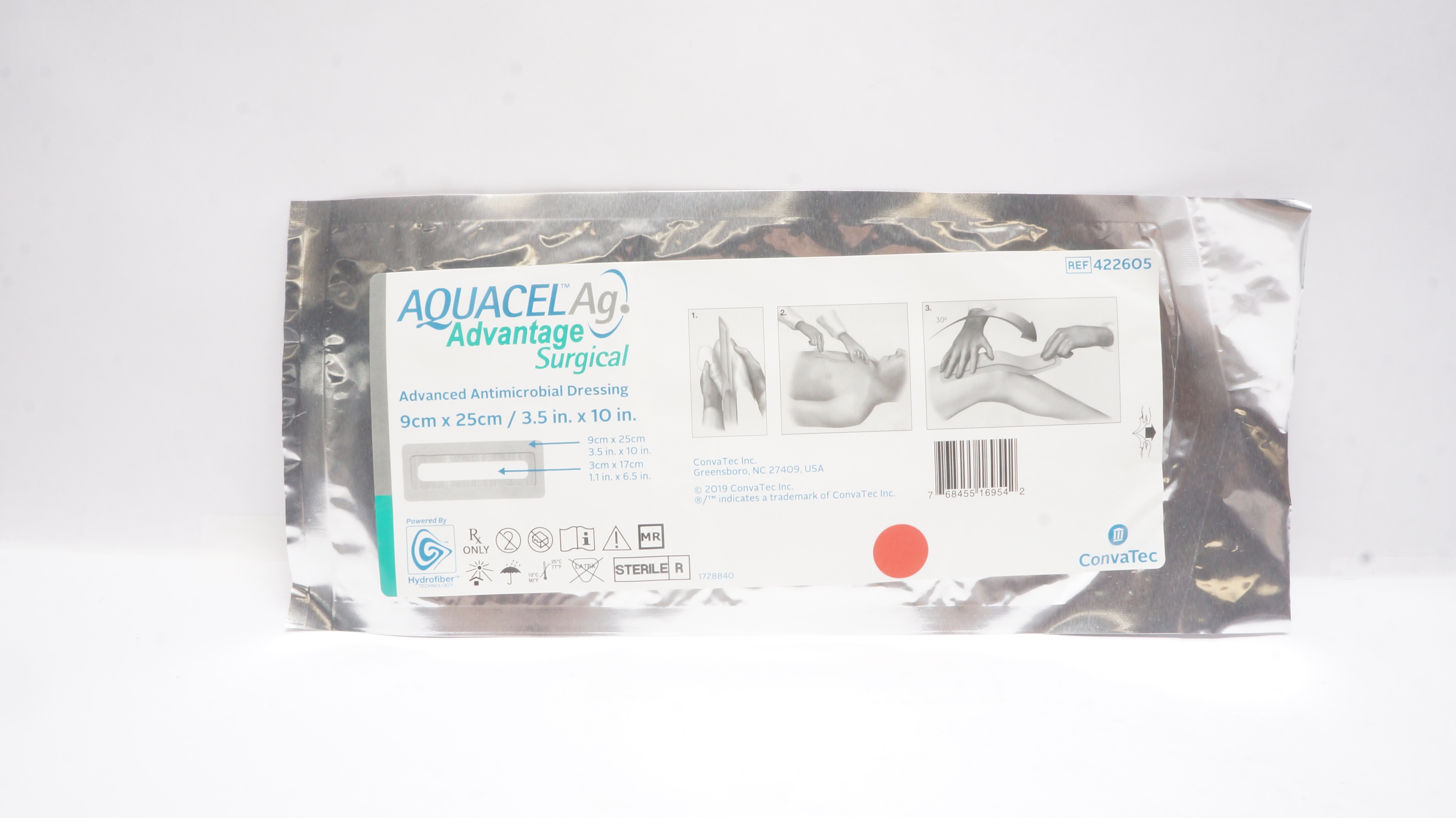 ConvaTec 422605 Aquacel Ag Advanced Antimicrobial Dressing 3.5inch x 10inch (x)