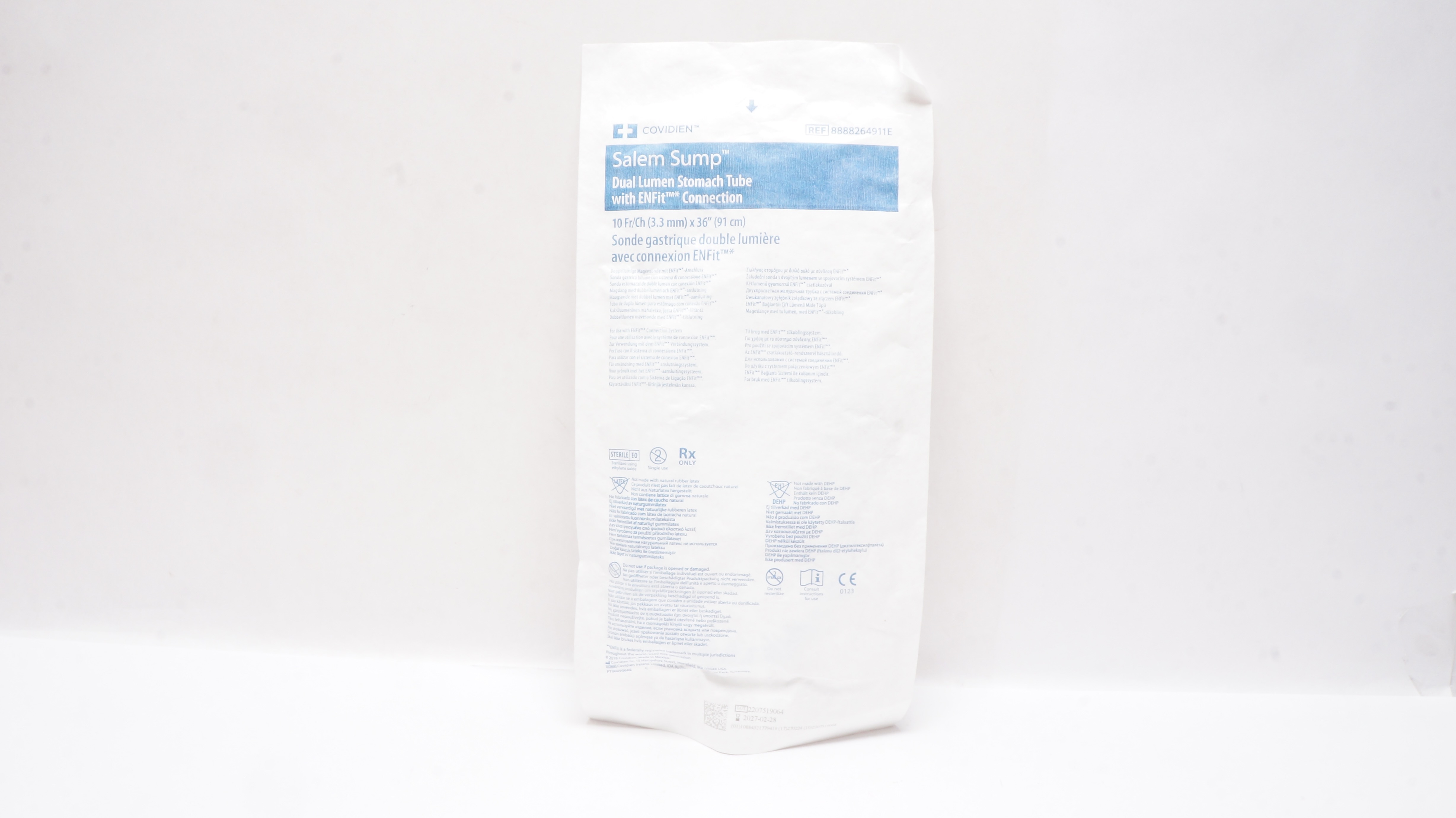 Covidien 8888264911E Salem Sump Dual Luumen Stomach Tube 10Fr/Ch x 36inch