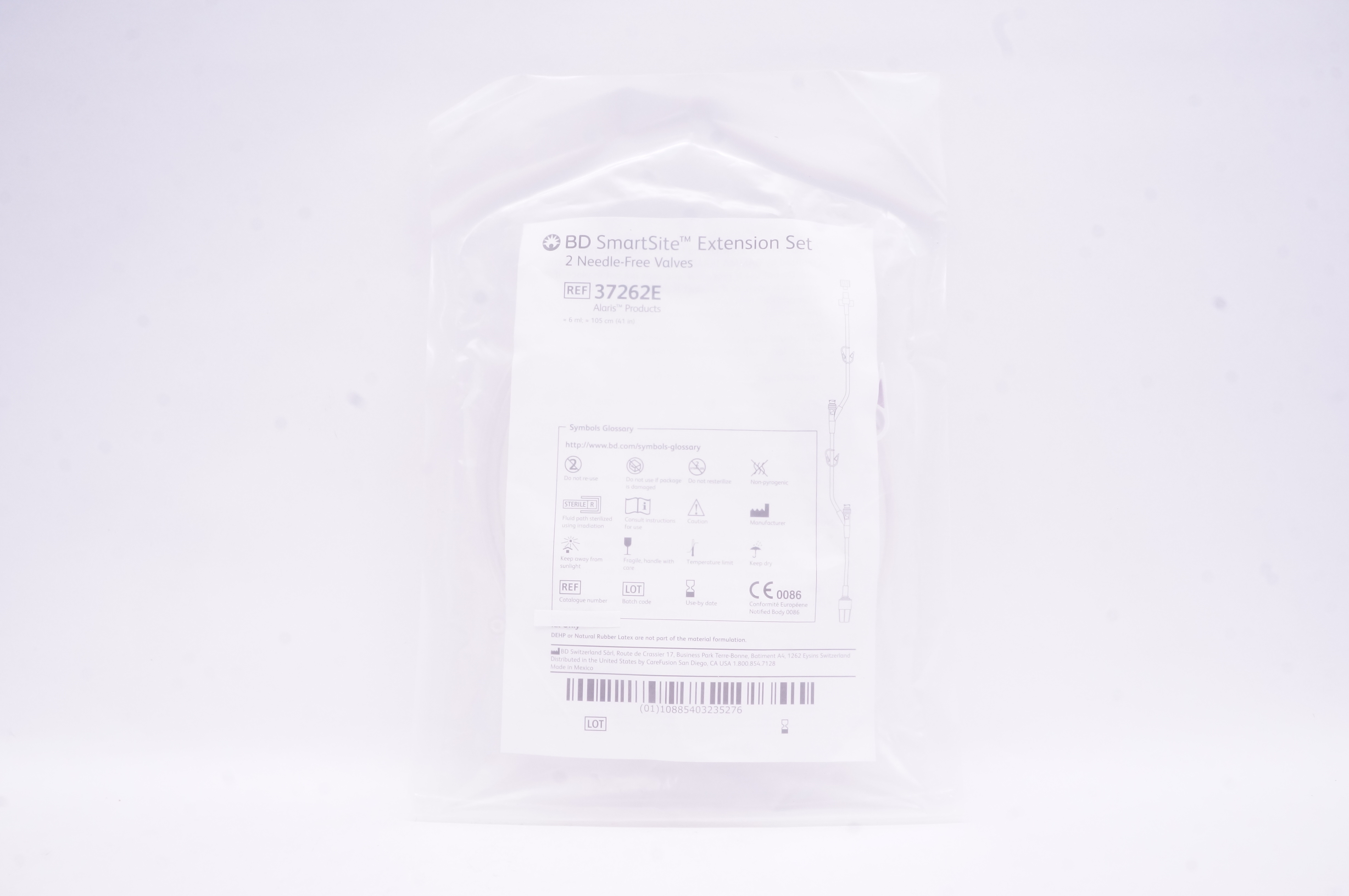 BD 37262E SmartSite Extension Set 2-Ndle Free Valves 6ml 41 inch