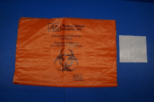 Medical Action Industries Biohazard Waste Orange, 25 x 35 ~ Box of 200