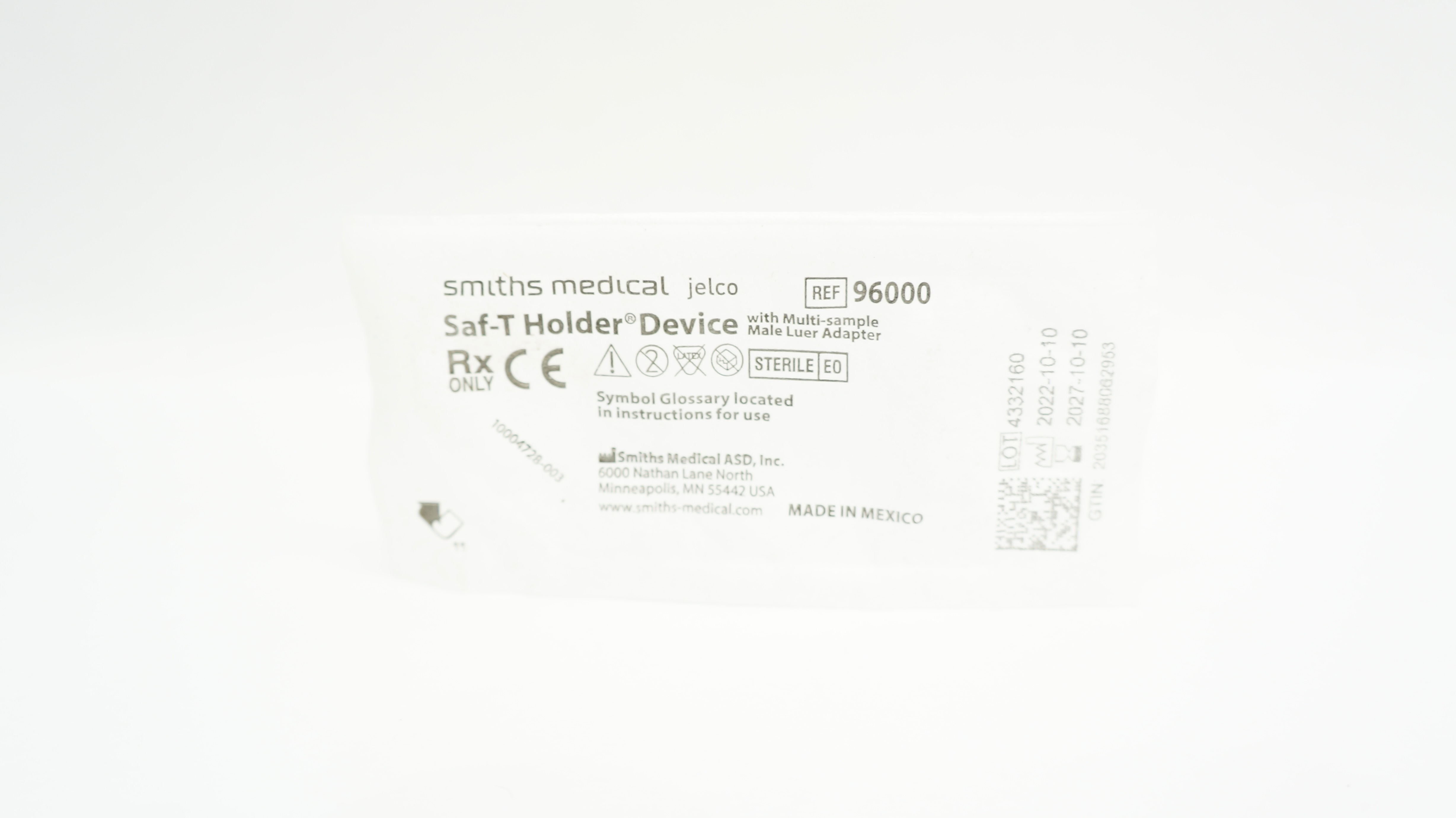 Smiths Medical 96000 Saf-T Holder Device