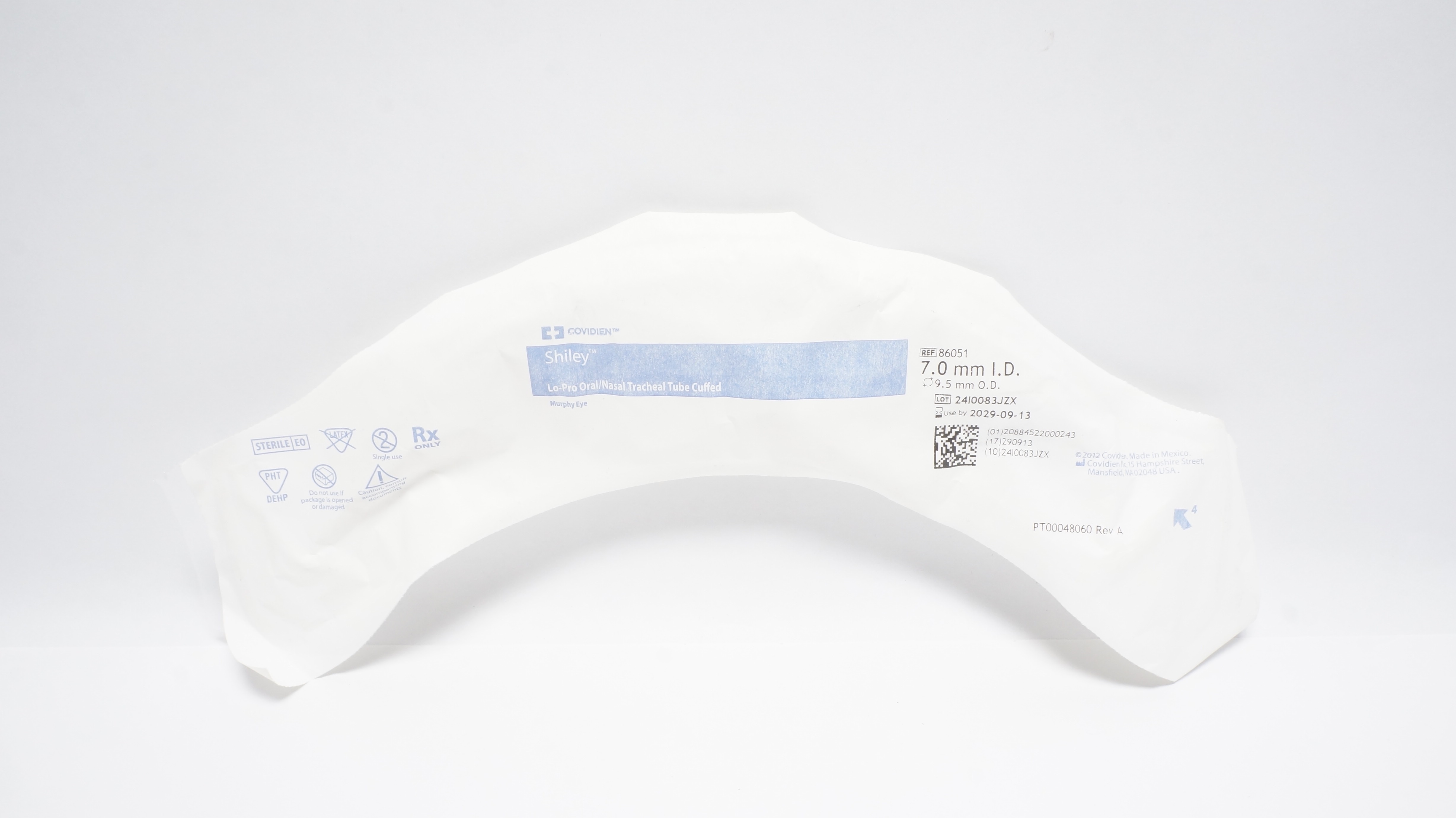 Covidien 86051 Shiley Lo-Pro Oral/Nasal Tracheal Tube Cuffed 7.0x 9.5mm
