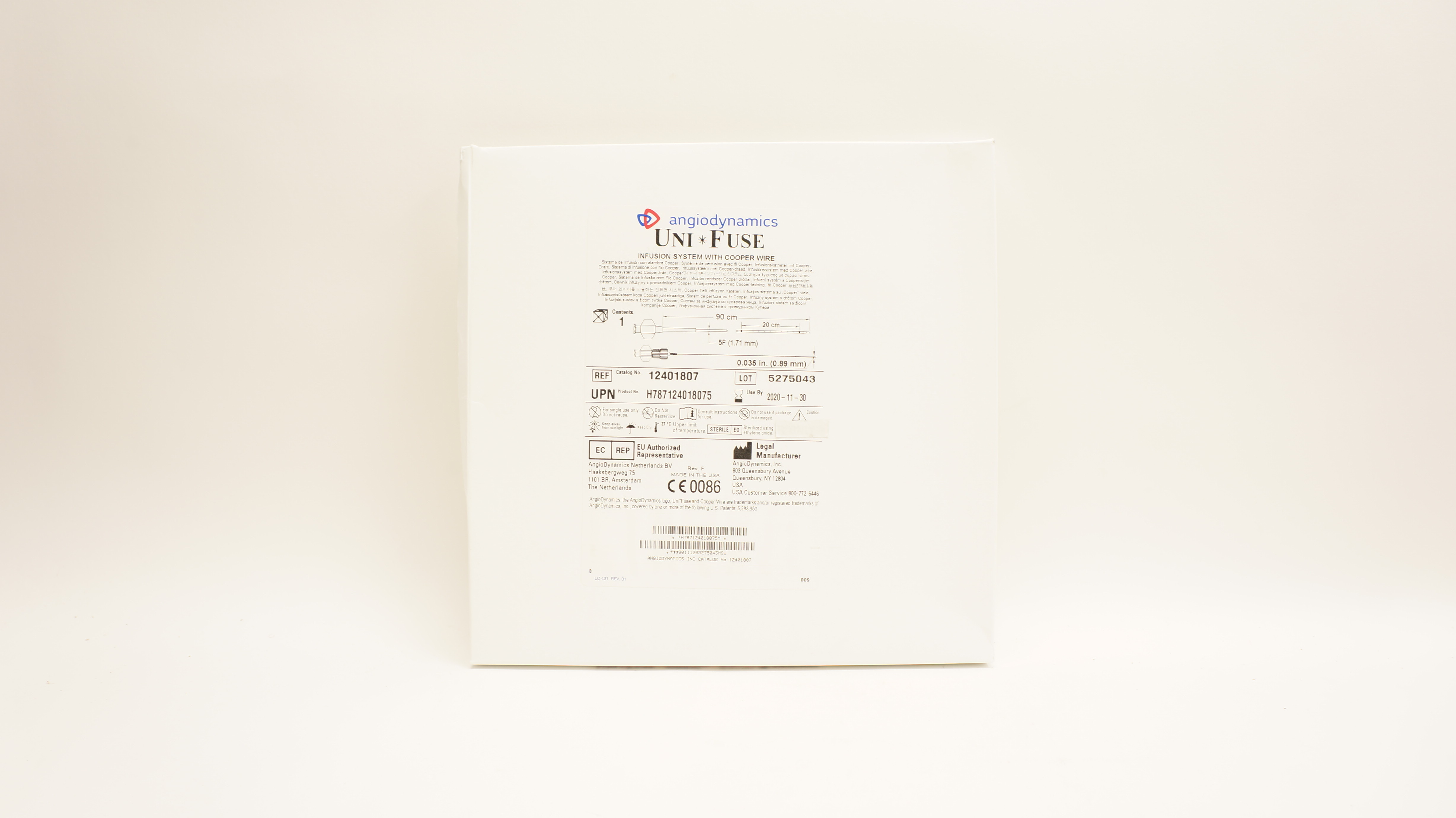 Angiodynamics 12401807 UniFuse Infusion System 5F x 90cm x 20cm (x)