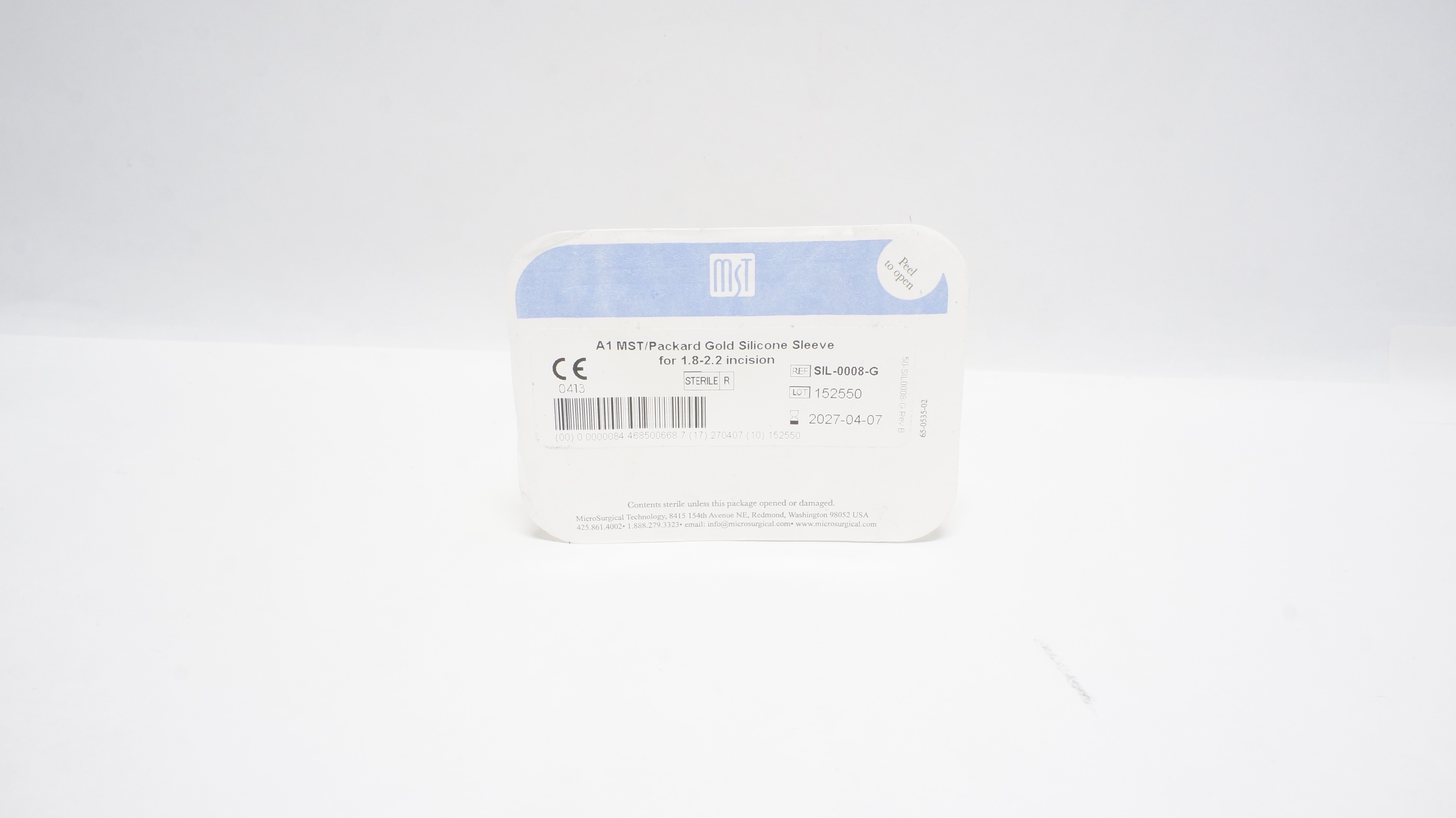 MicroSurgical Technology SIL-0008-G A1 Packard Gold Silicone Sleeve for 1.8-2.2