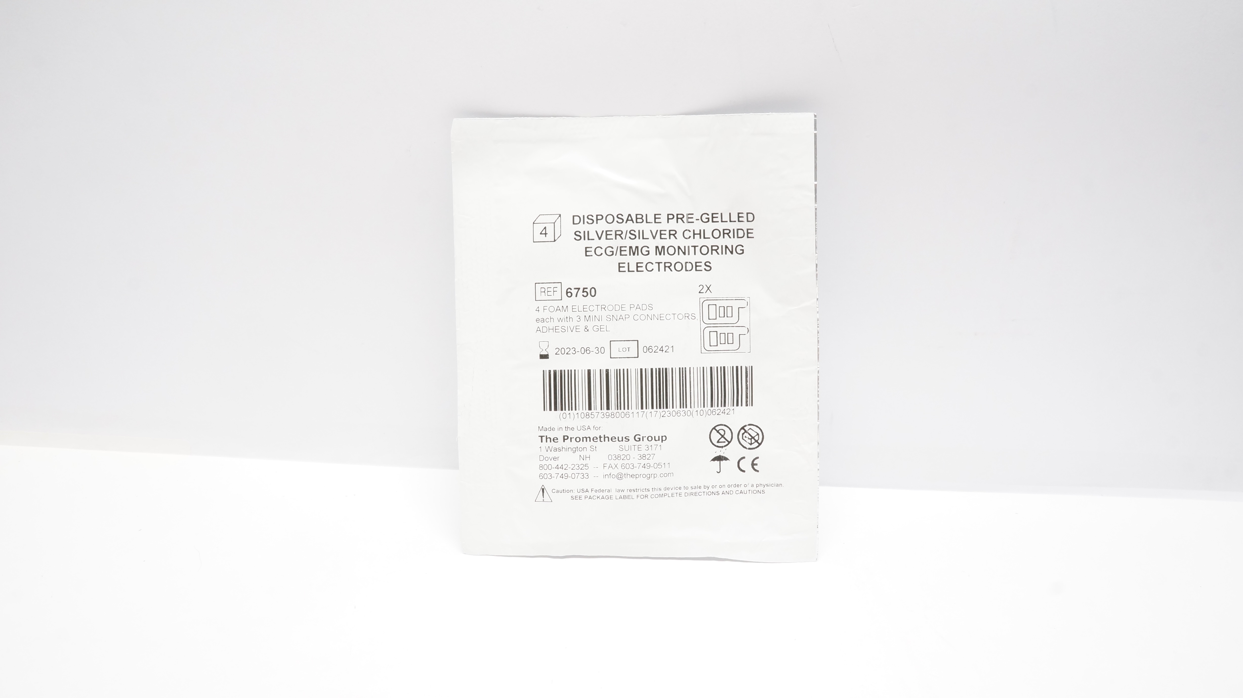 The Prometheus Group 6750 Disposable ECG/EMG Monitoring Electrodes(x)- Pack of 4