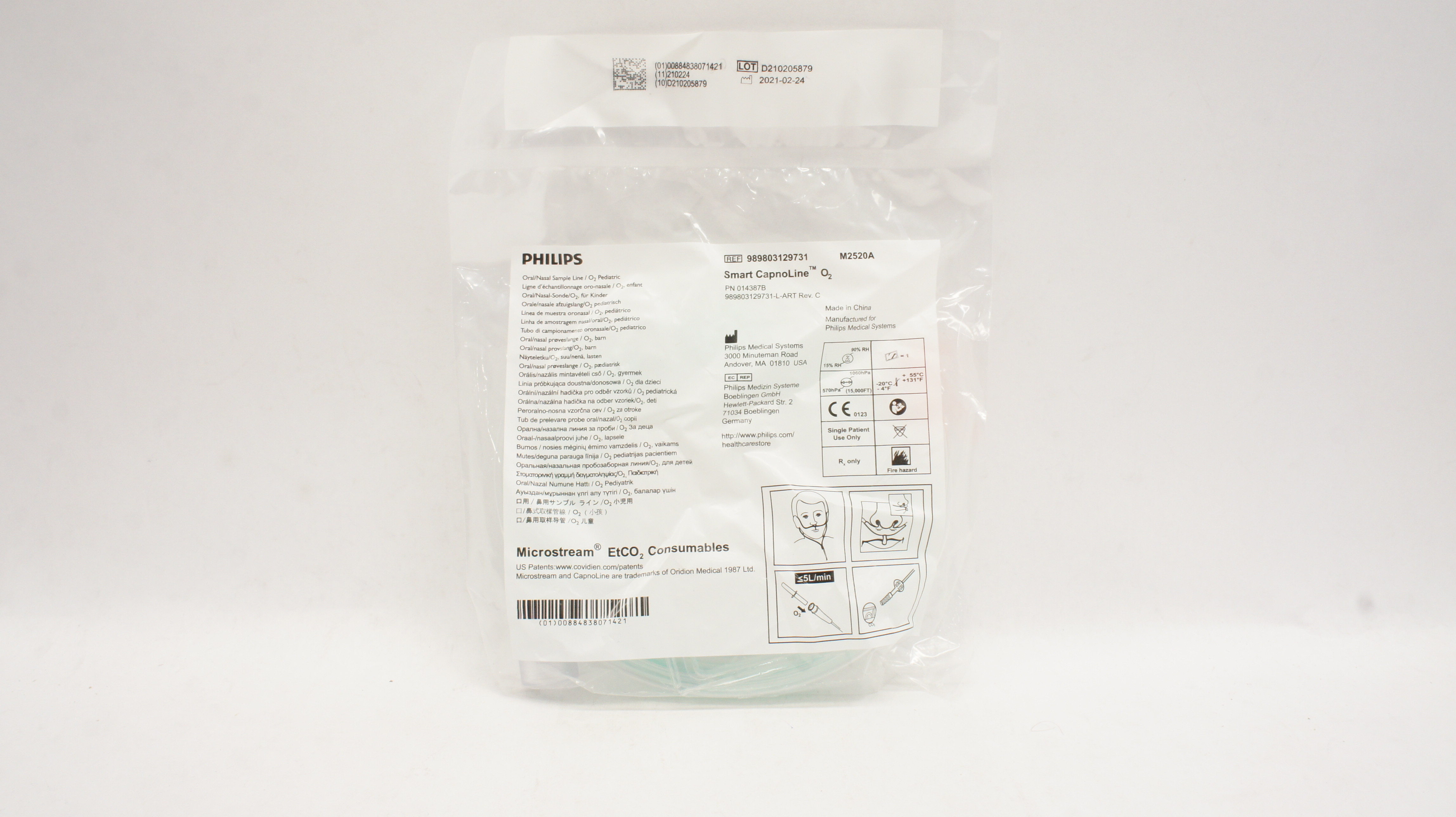 Philips 989803129731 Microstream Oral/Nasal Sample Line/O2 Pediatric