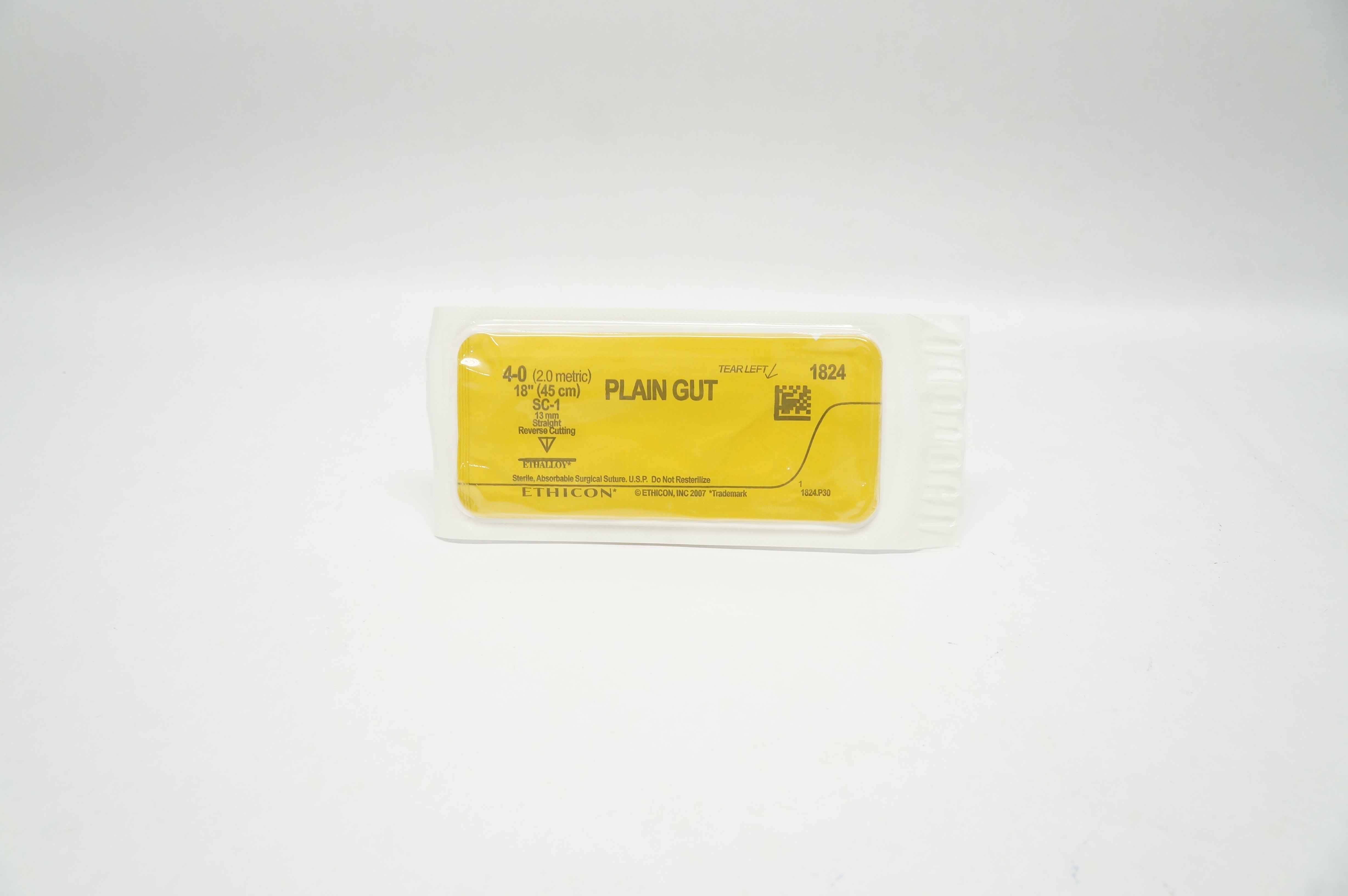Ethicon 1824 4-0 Plain Gut Absorbable Stre SC-1 13mm Reverse Cutting 18inch (x)