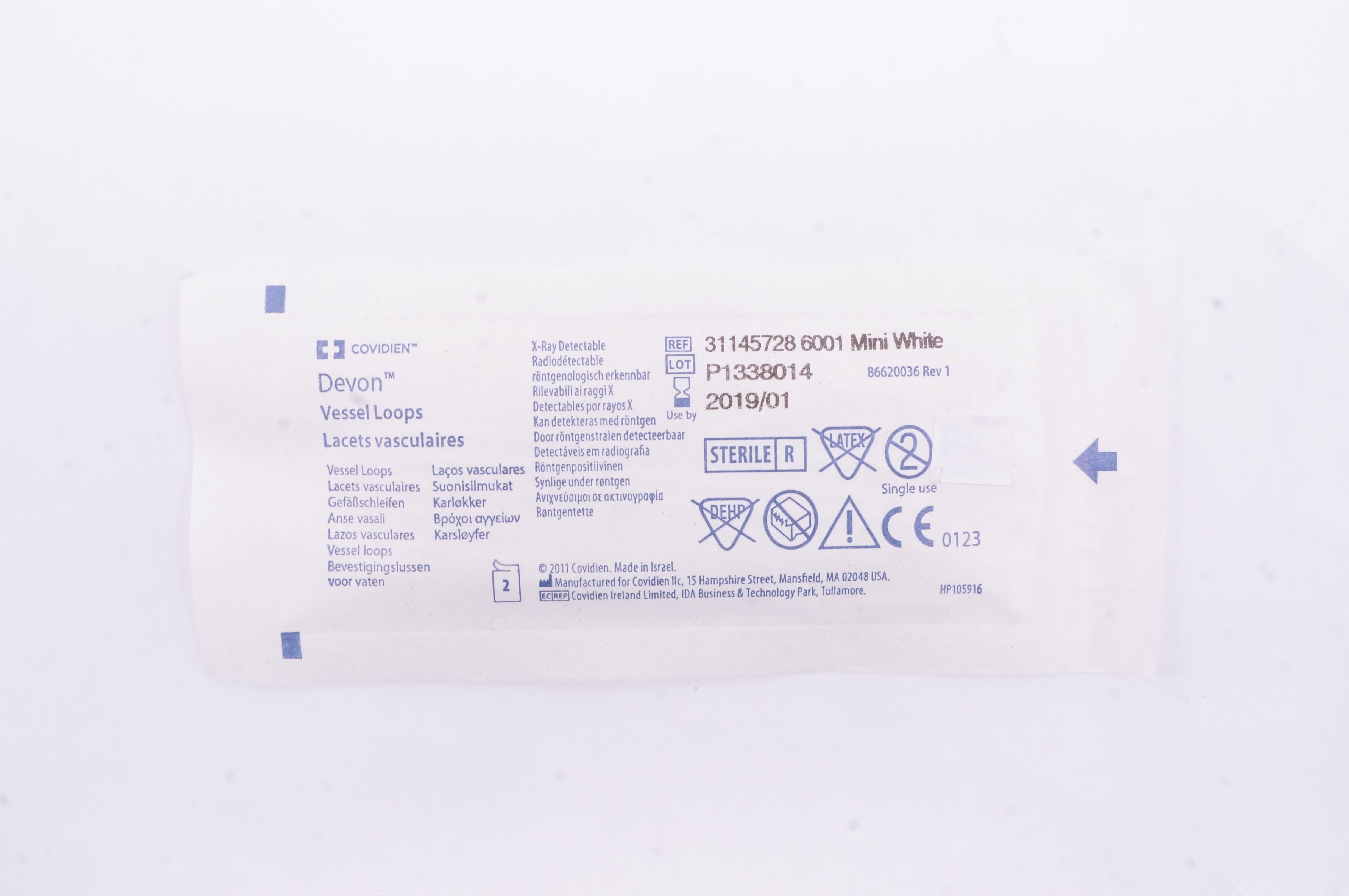 Covidien 31145728 Devon Vessel Loops 6001 Mini White (x)