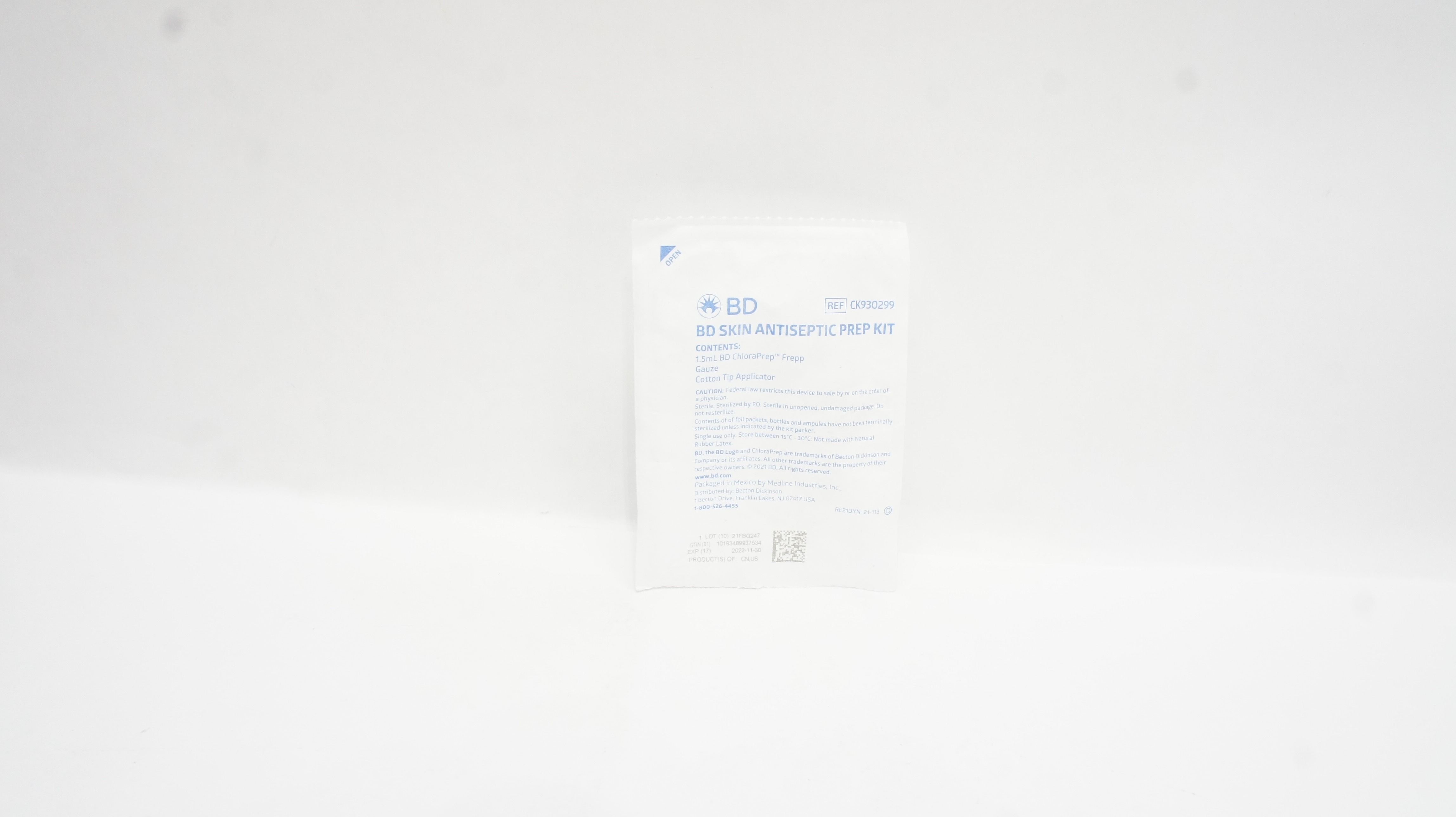 BD CK930299 Skin Antiseptic Prep Kit