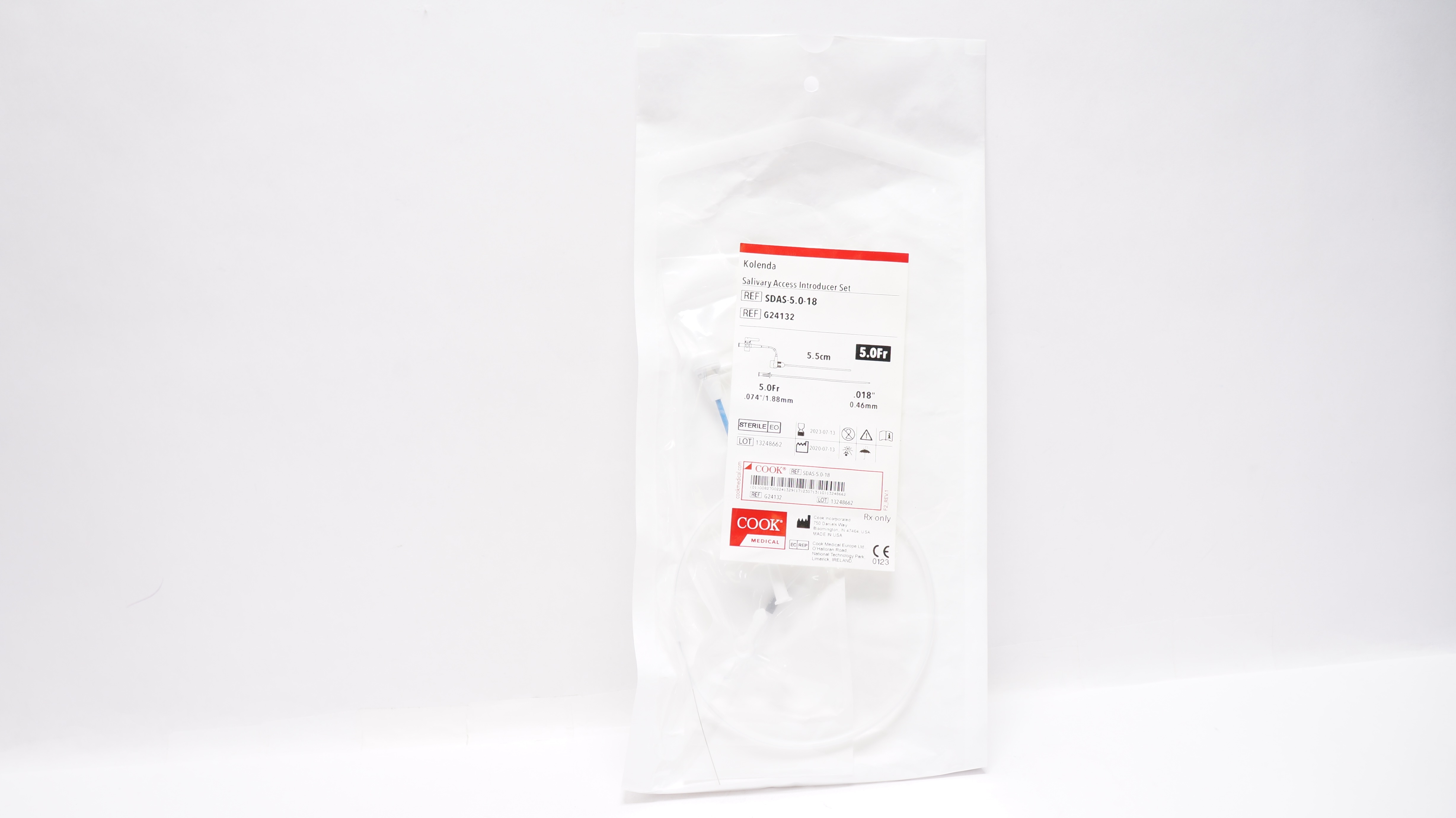 Cook Medical G24132 Kolenda Salivary Access Introducer Set 5.0Fr x 5.5cm (x)