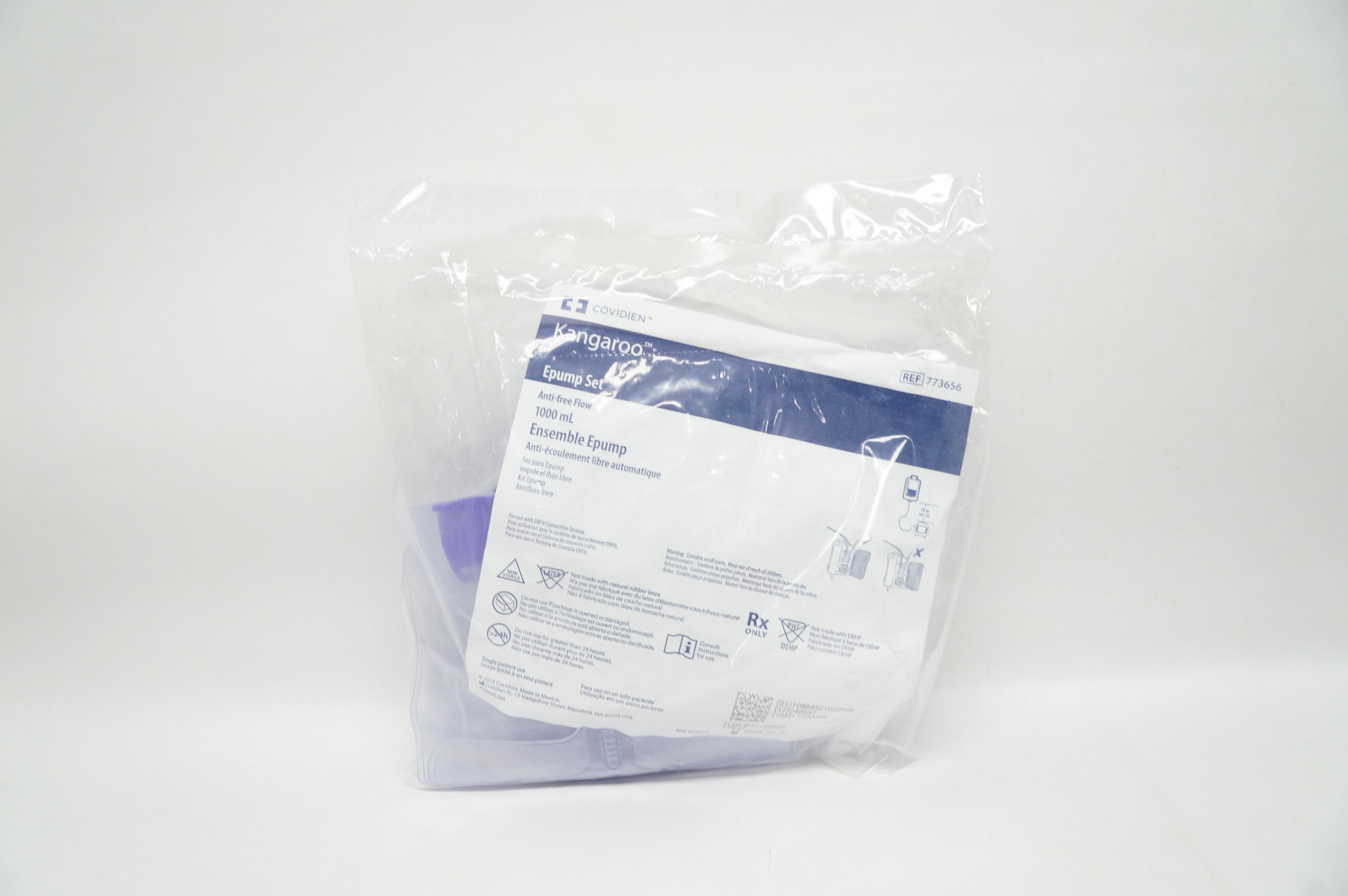 Covidien 773656 Kangaroo Epump Set Anti-Free Flow 1000mL